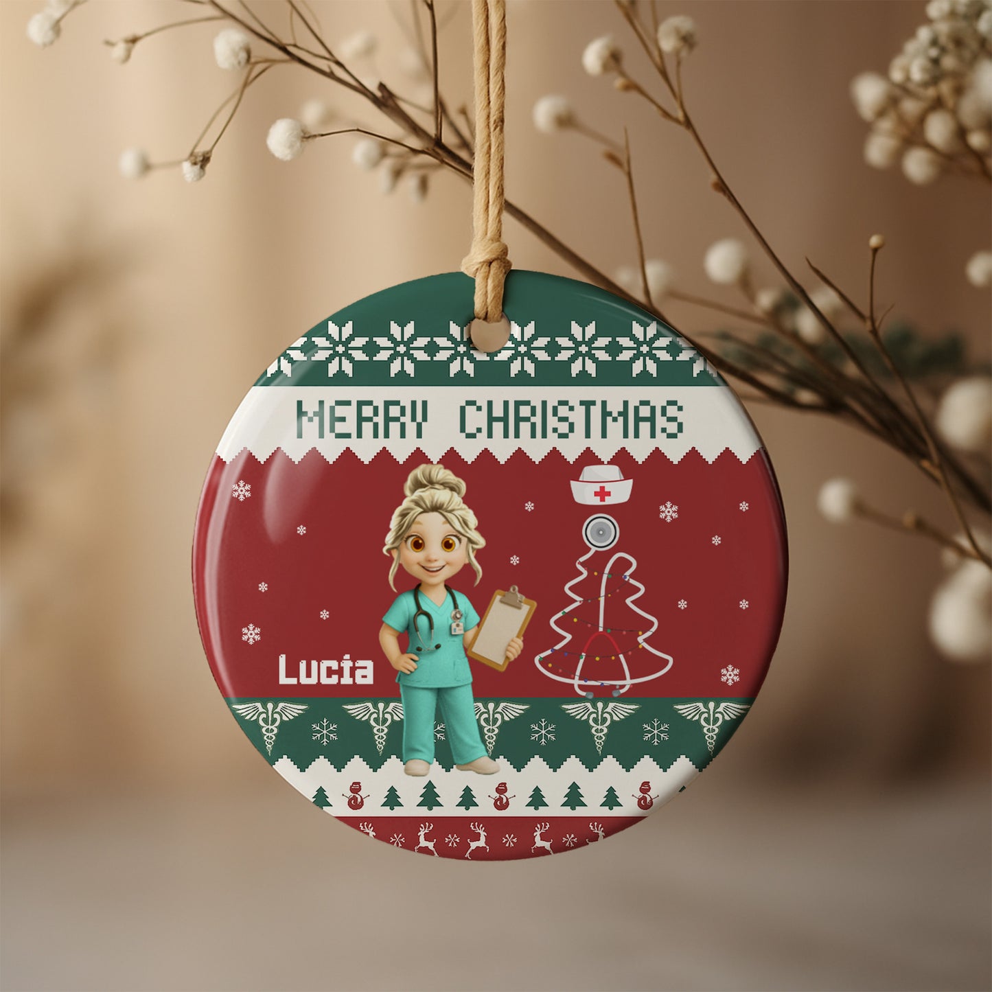 Merry Christmas Nurse Ornament