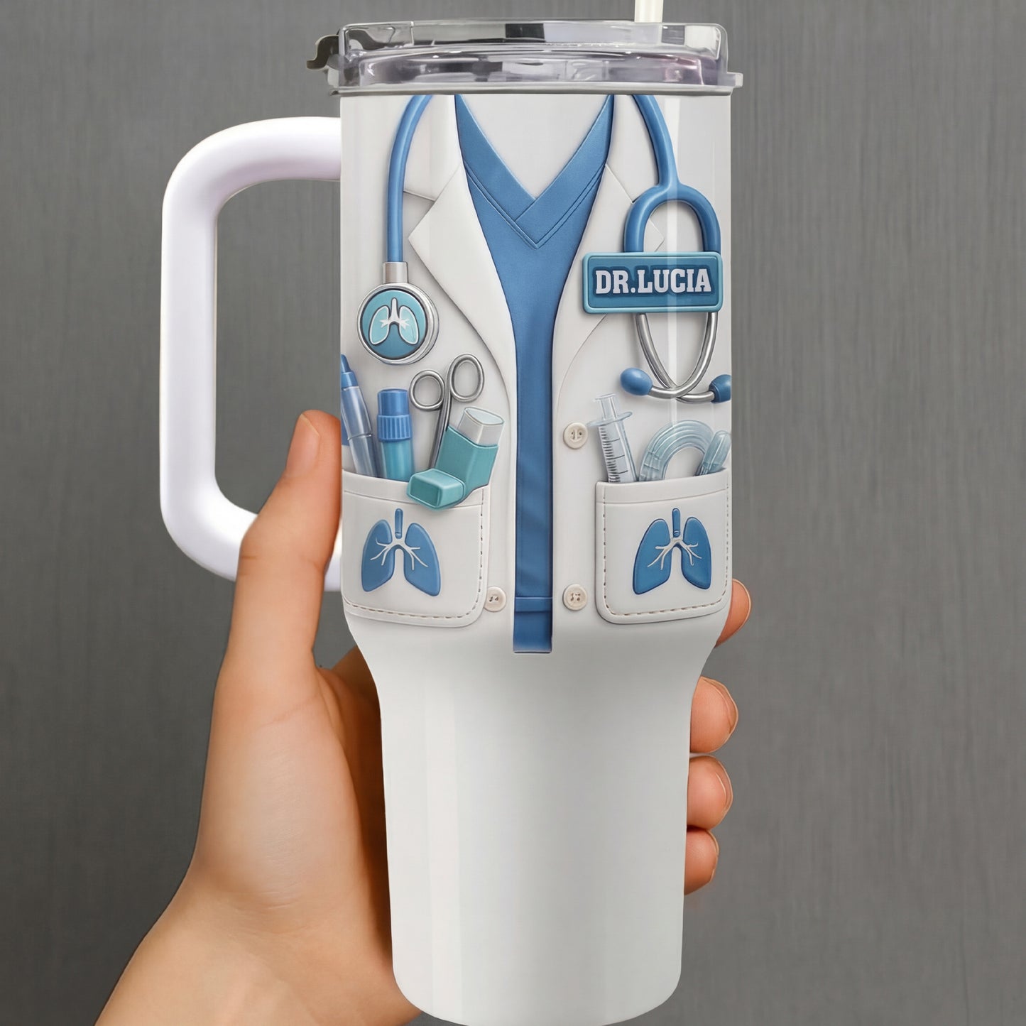 Customize This Sleek Tumbler With Straw - Personalized 40oz Tumbler With Straw - DOC067_TBS