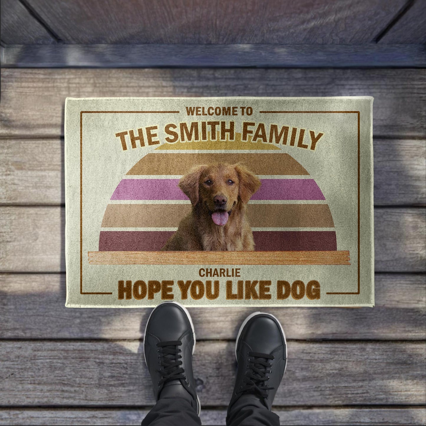 Welcome To The Family And Hope You Like Dog Design - Personalized Custom Doormat - DOG020_DRM