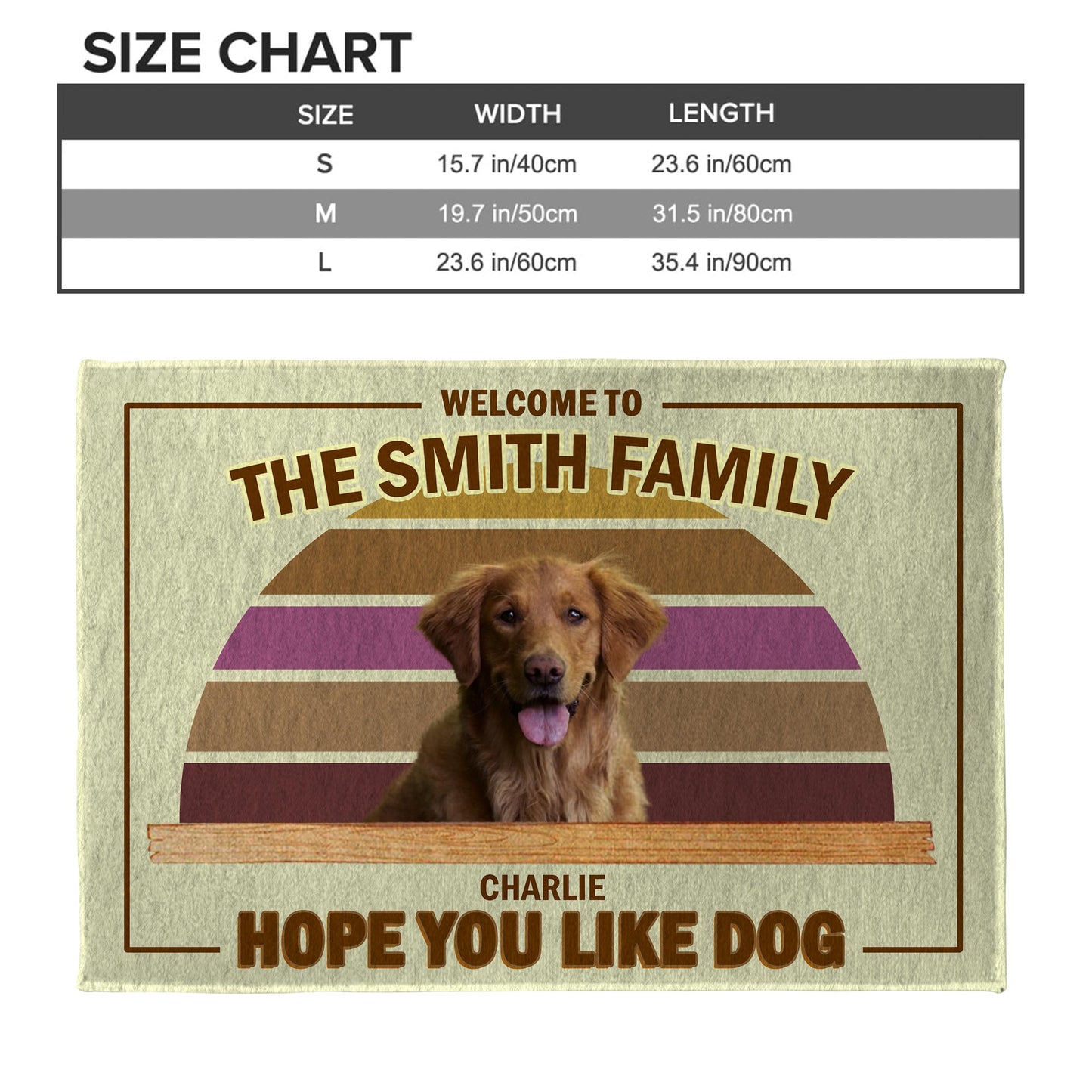 Welcome To The Family And Hope You Like Dog Design - Personalized Custom Doormat - DOG020_DRM