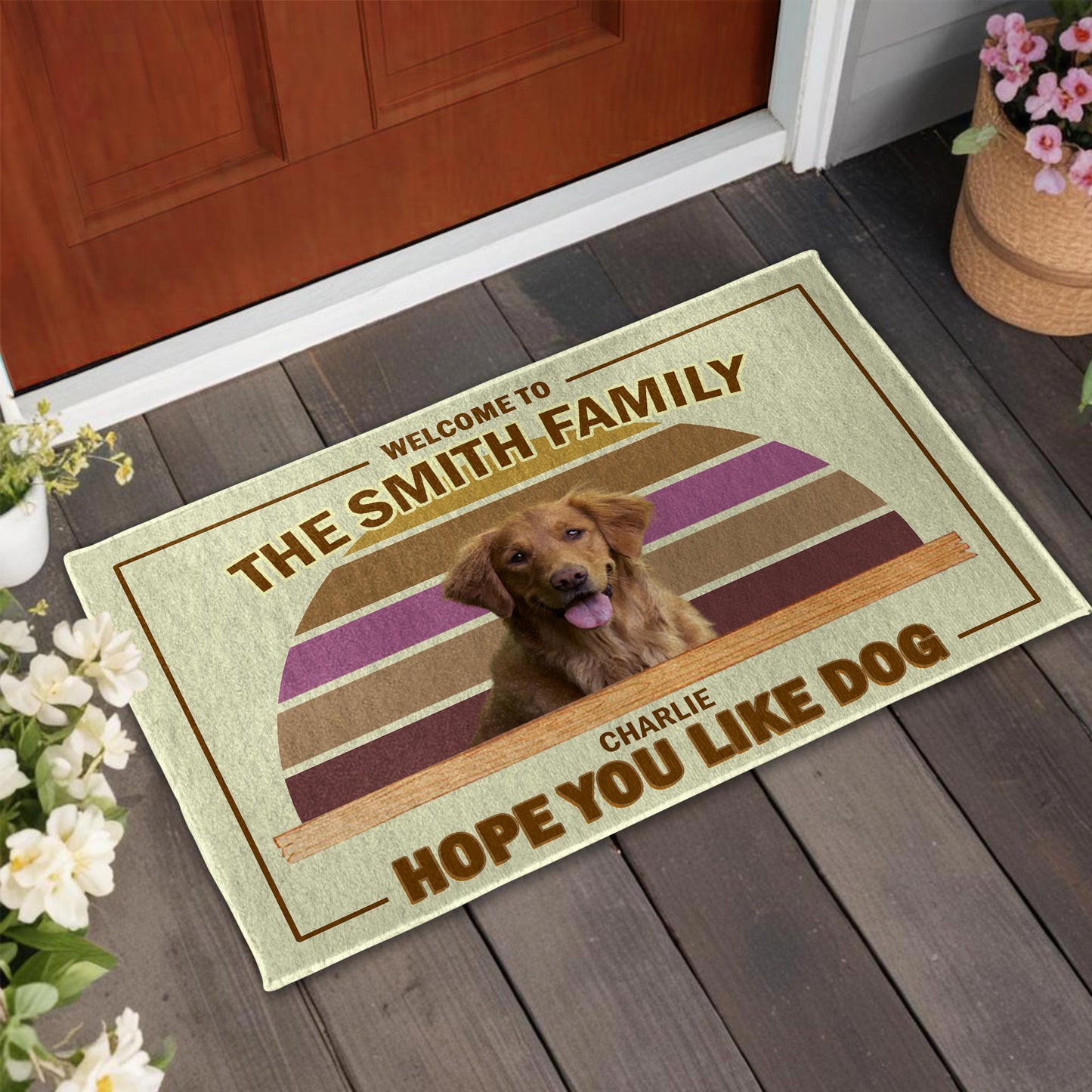 Welcome To The Family And Hope You Like Dog Design - Personalized Custom Doormat - DOG020_DRM
