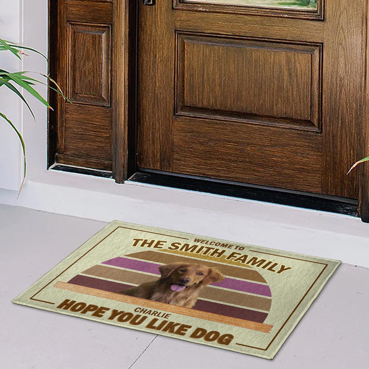 Welcome To The Family And Hope You Like Dog Design - Personalized Custom Doormat - DOG020_DRM