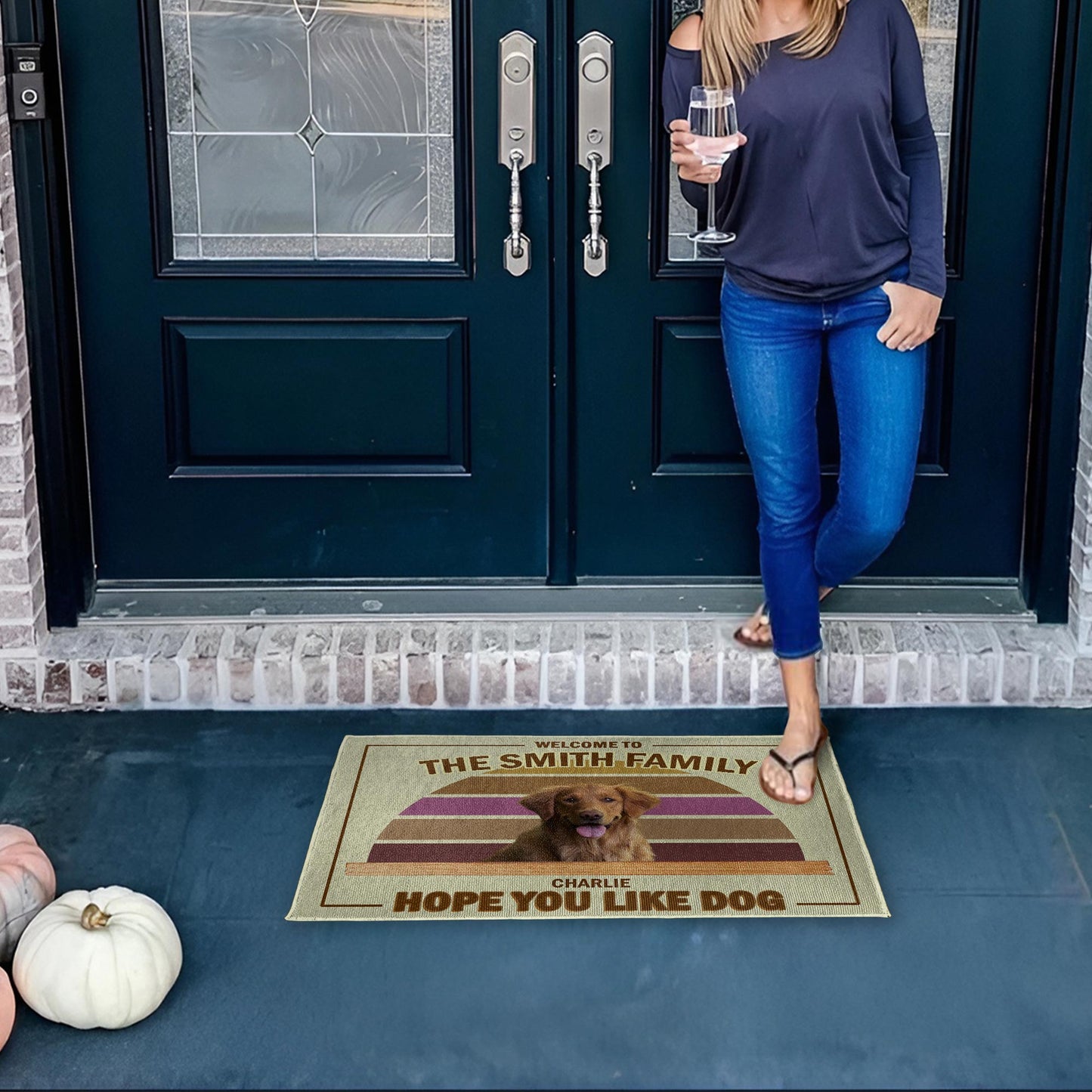Welcome To The Family And Hope You Like Dog Design - Personalized Custom Doormat - DOG020_DRM
