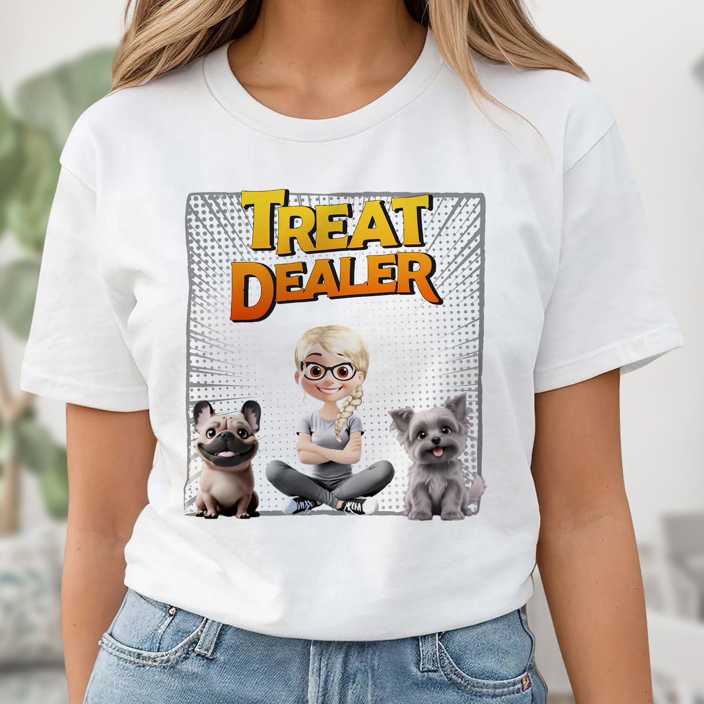Treat Dealer With Cartoon Girl And Dogs