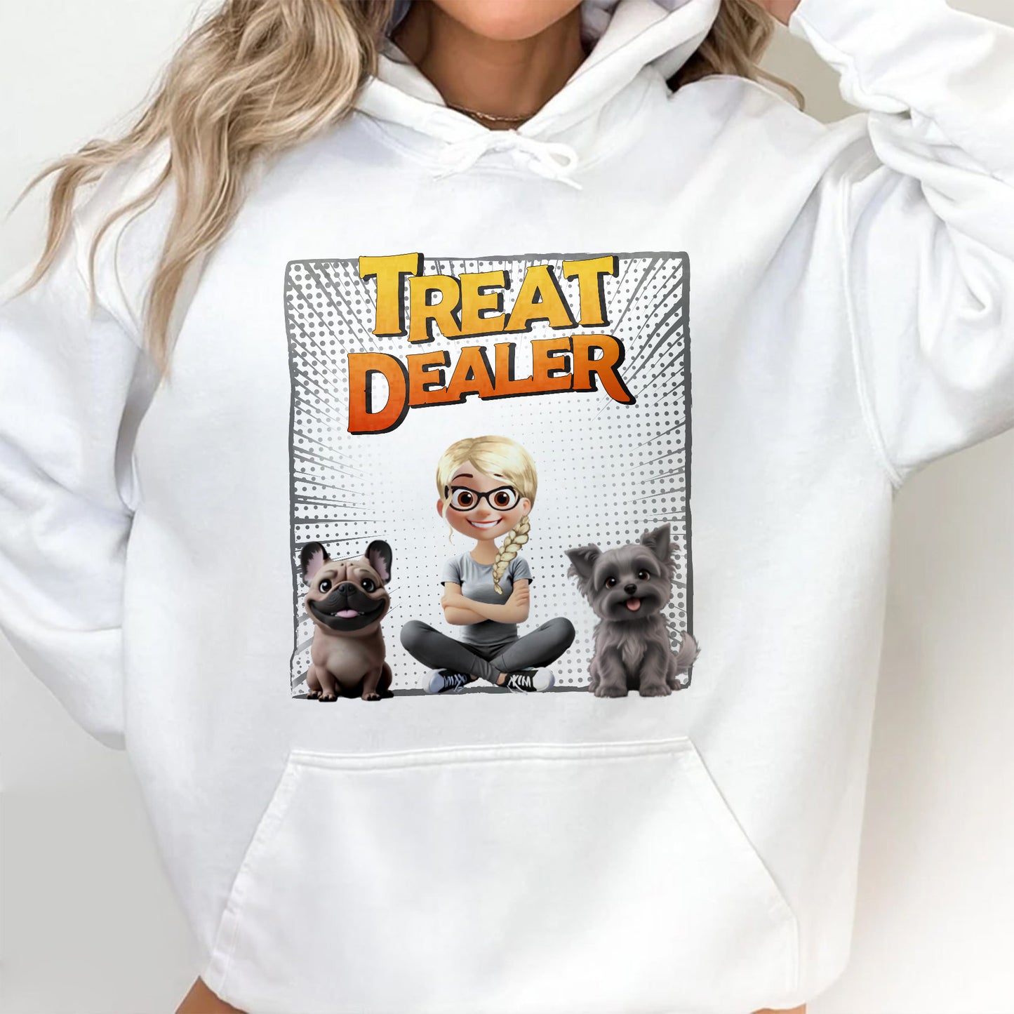 Treat Dealer With Cartoon Girl And Dogs