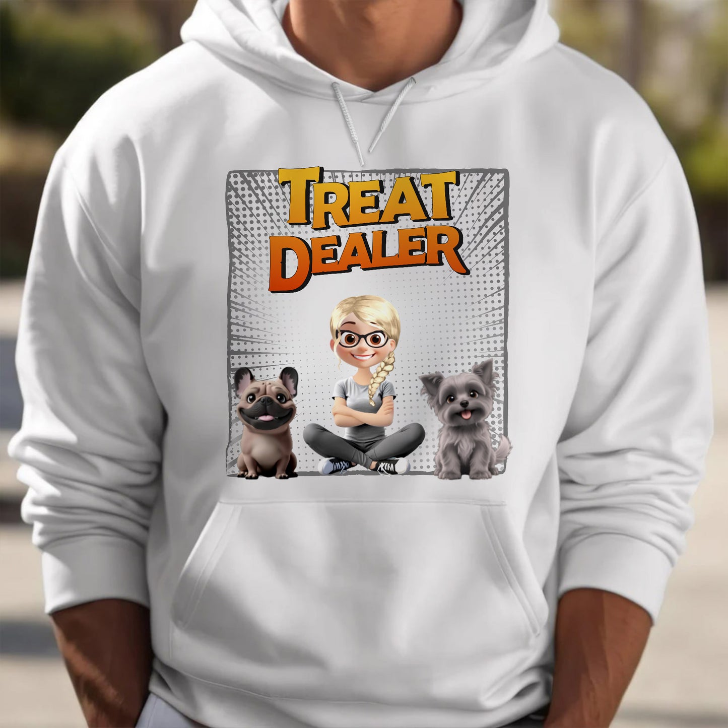 Treat Dealer With Cartoon Girl And Dogs