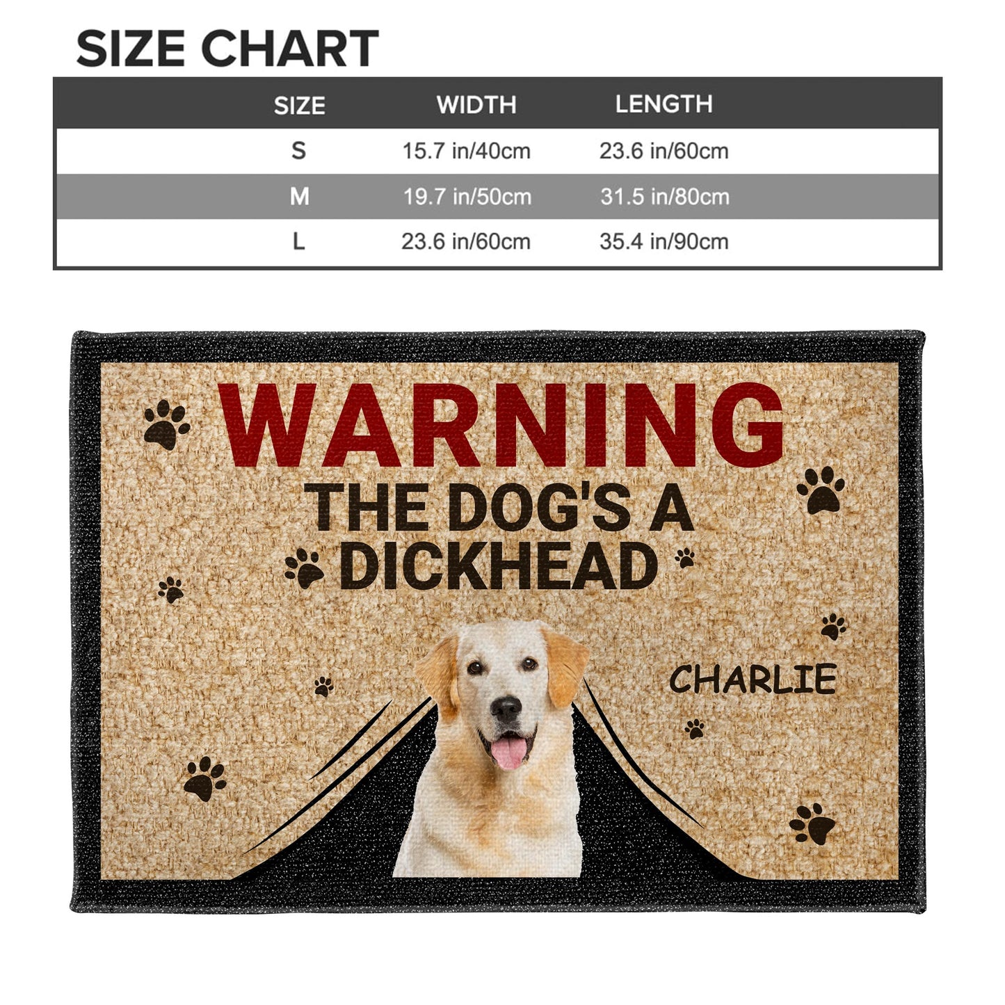 Warning The Dog's A Dockhead With Paw Prints Design