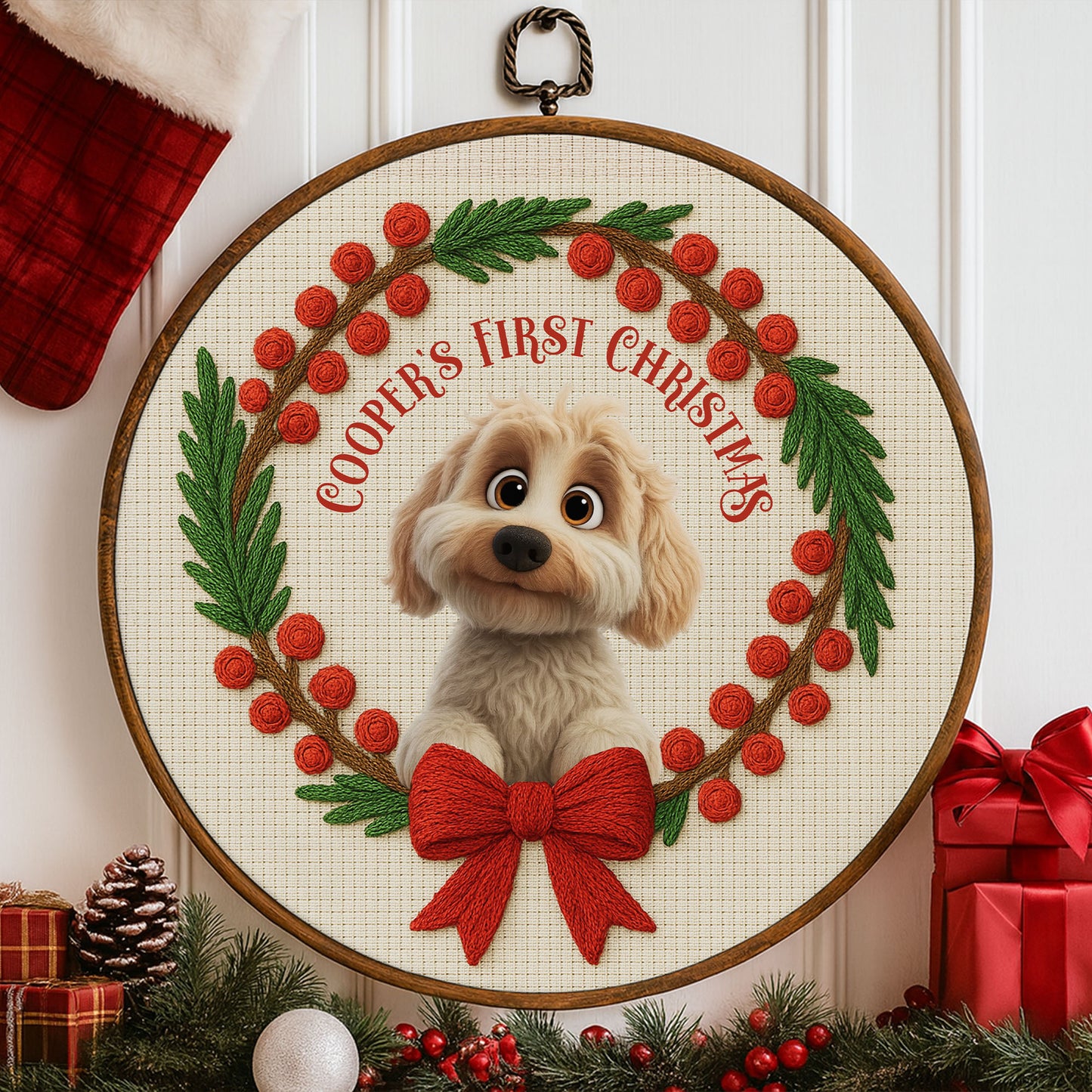 First Christmas Celebration With Cute Dog