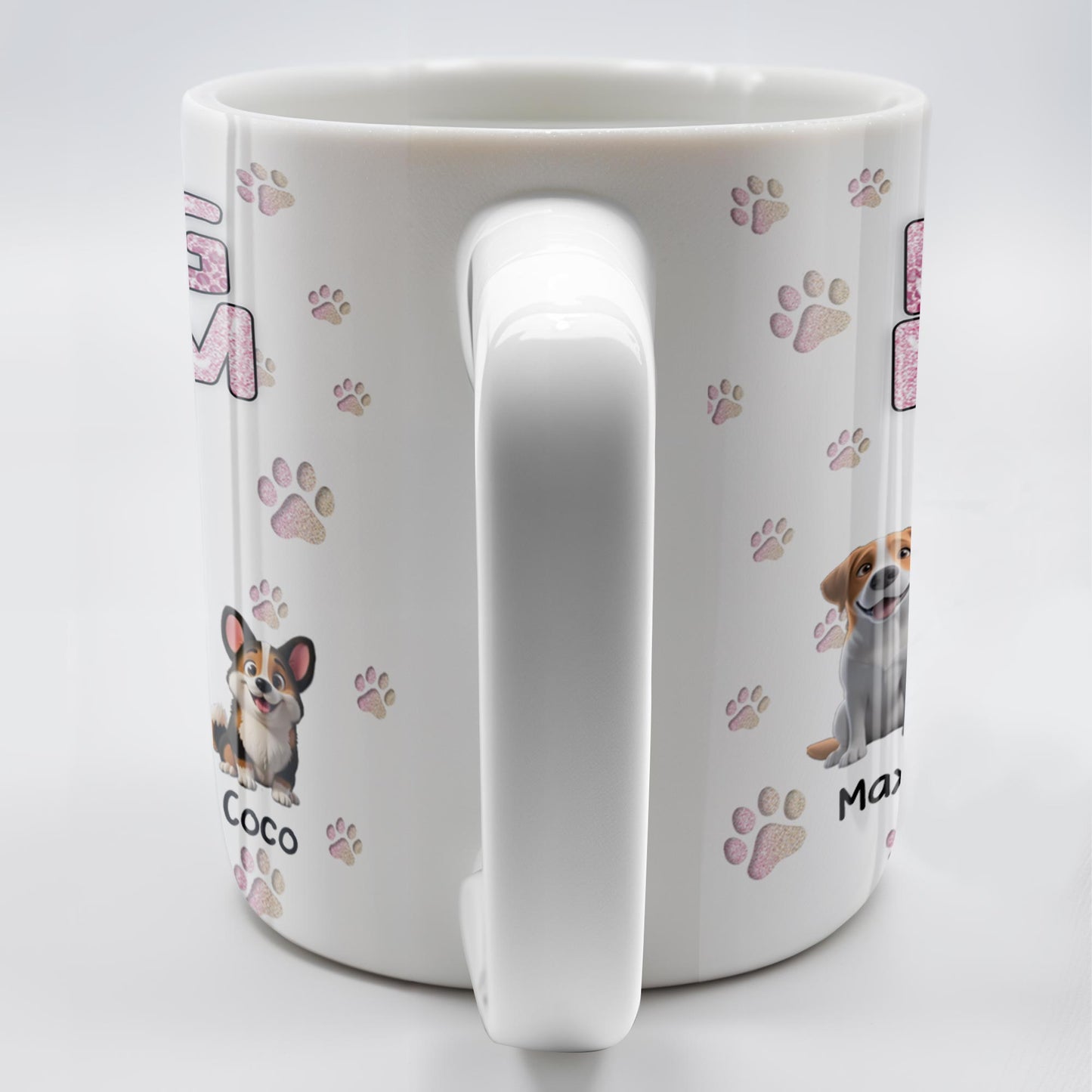 Dog Mom, Paw Prints and Cartoon Dogs