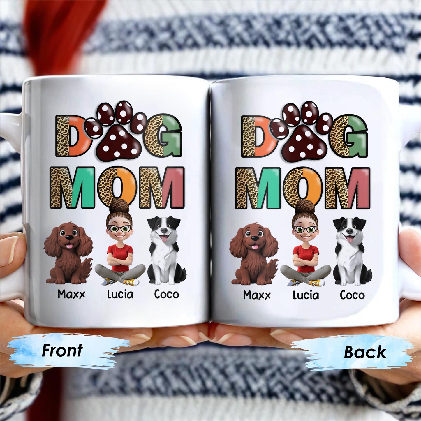 Dog Mom, Paw Print and Dogs