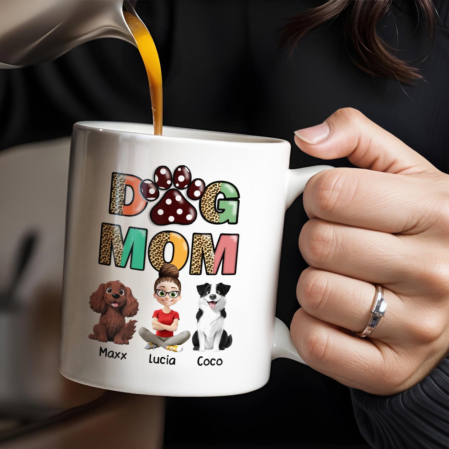 Dog Mom, Paw Print and Dogs