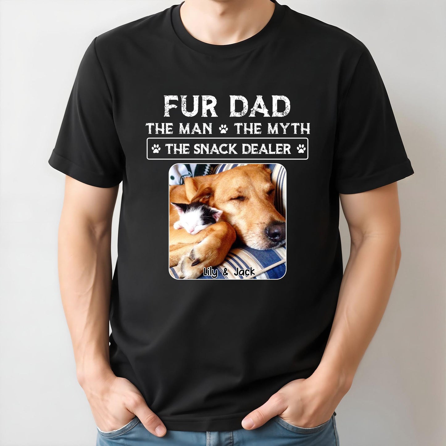 Fur Dad The Man The Myth The Snack Dealer, Paw Prints And Sleeping Pets