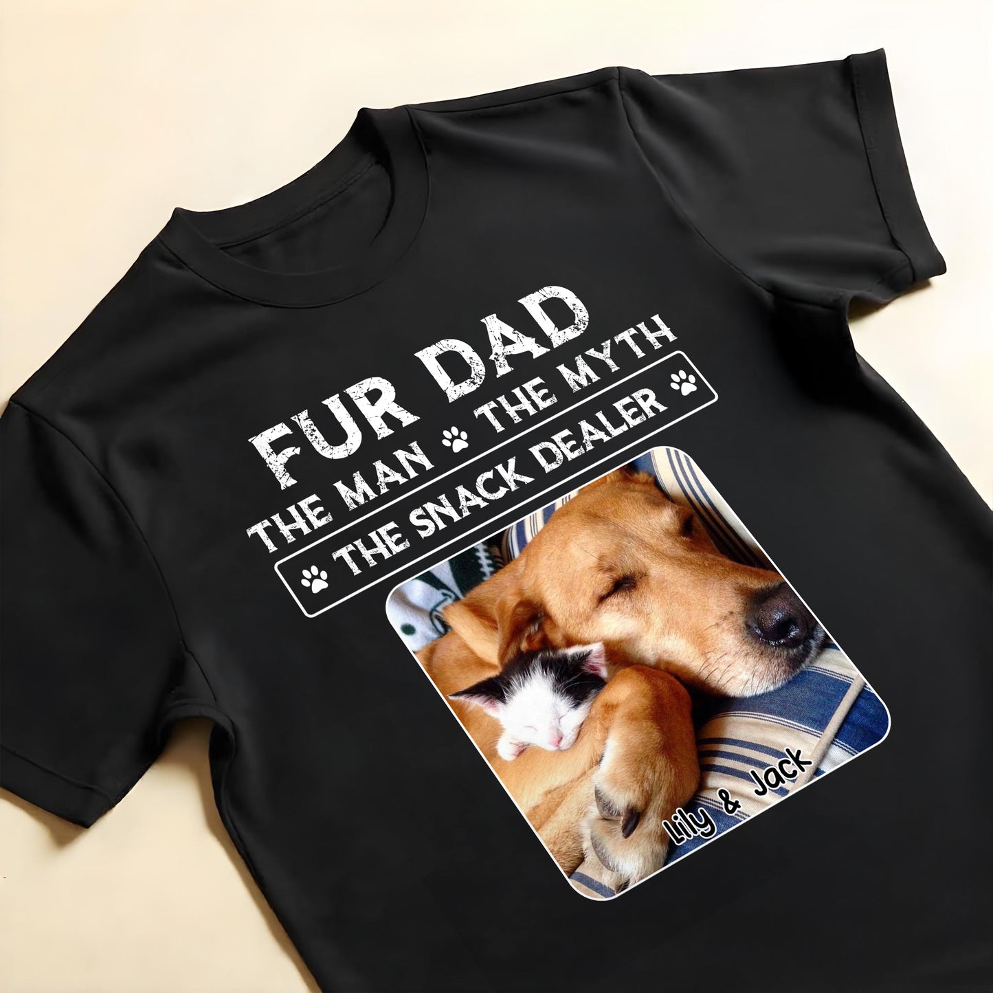 Fur Dad The Man The Myth The Snack Dealer, Paw Prints And Sleeping Pets