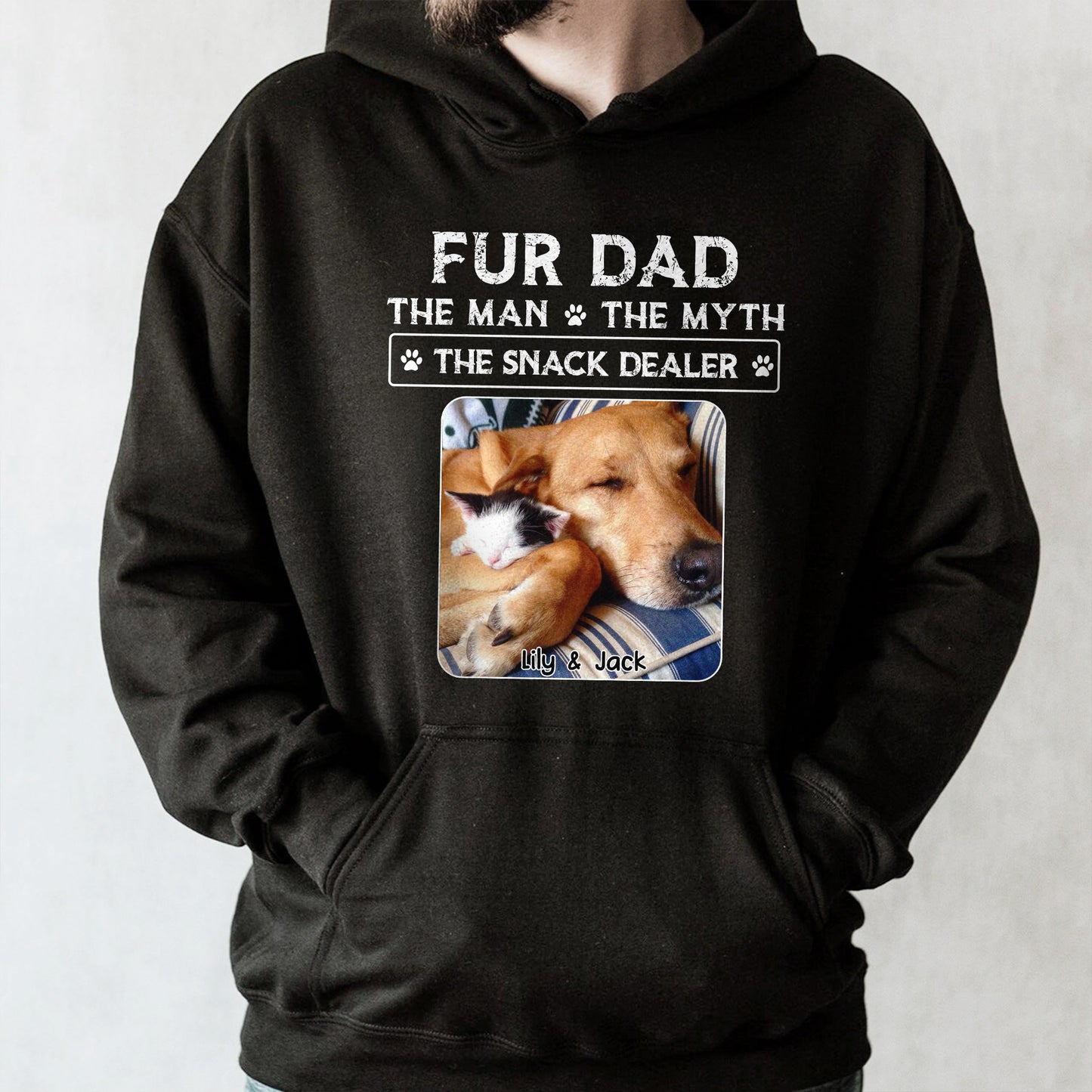 Fur Dad The Man The Myth The Snack Dealer, Paw Prints And Sleeping Pets