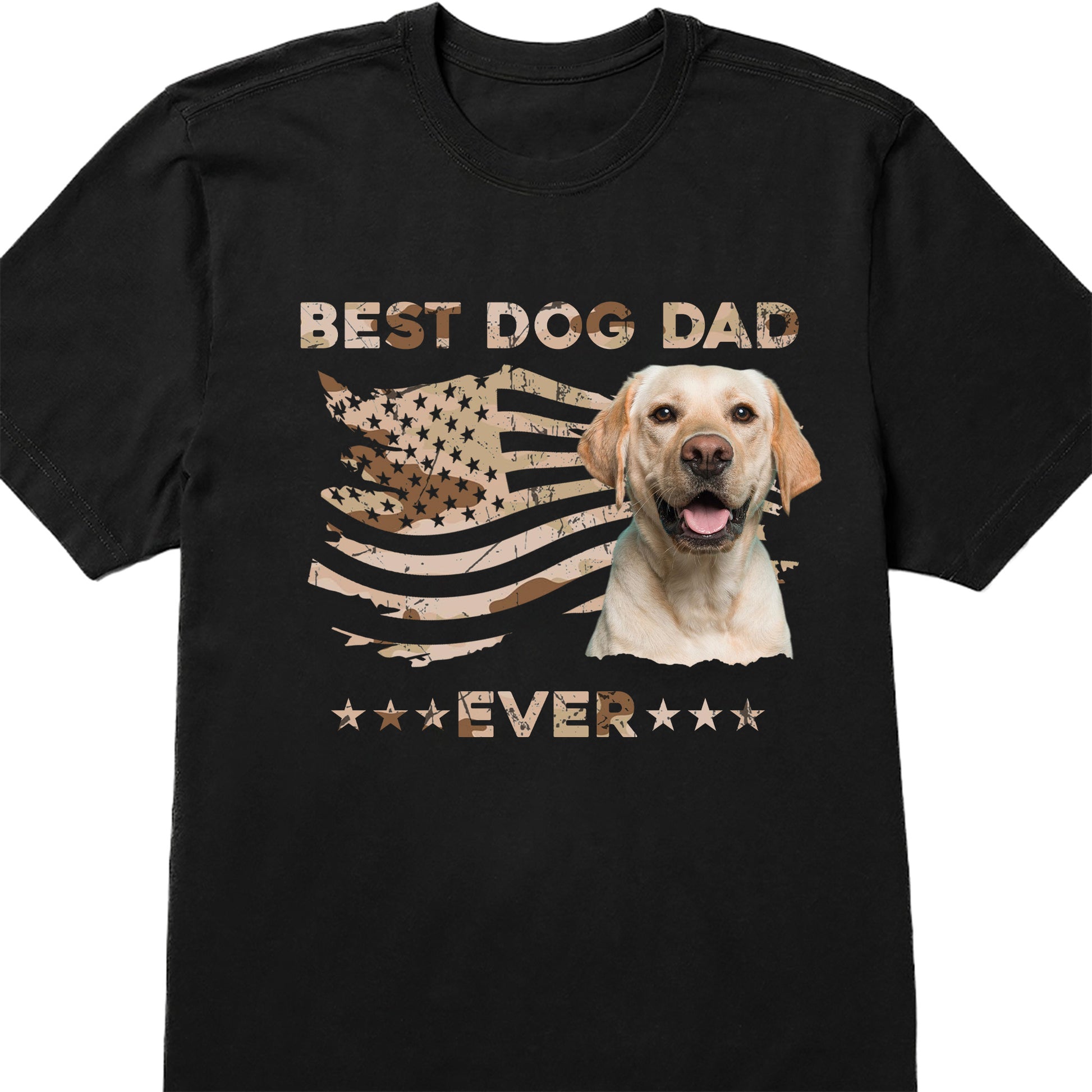 Best Dog Dad Ever, Dog And American Flag