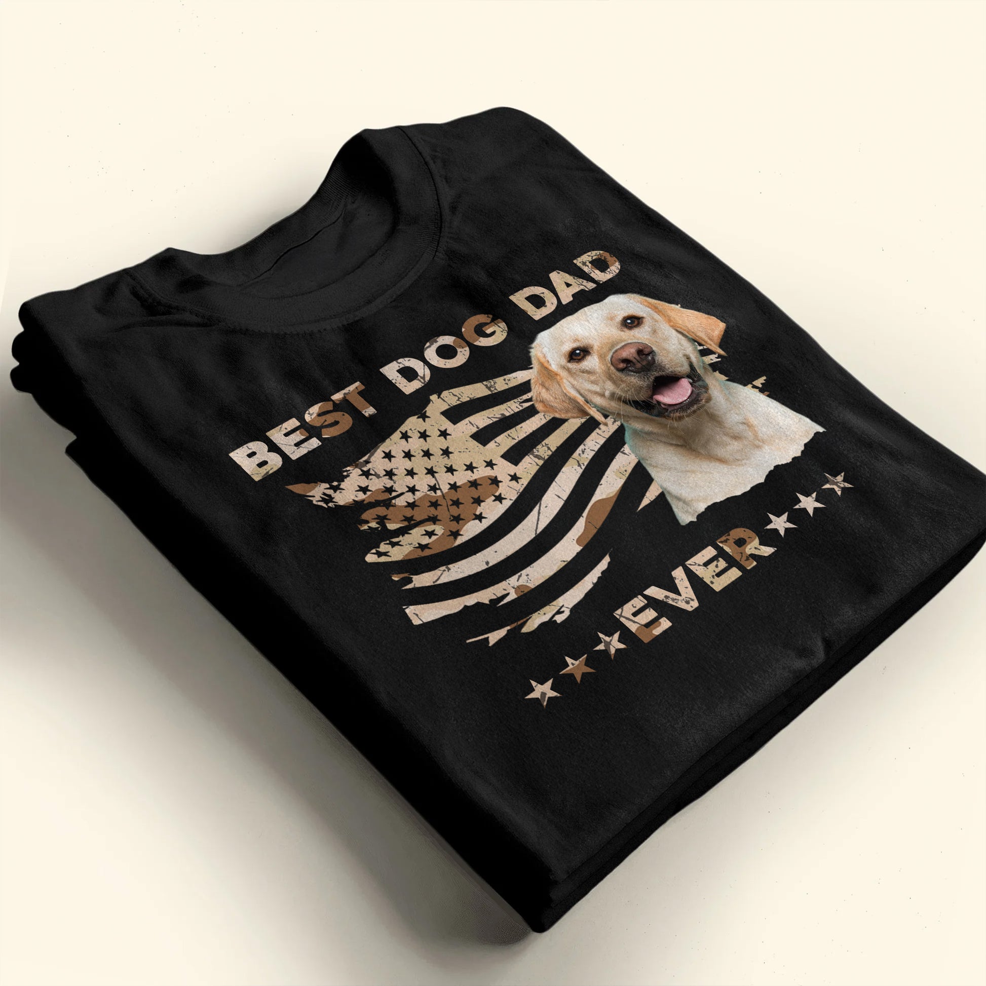 Best Dog Dad Ever, Dog And American Flag