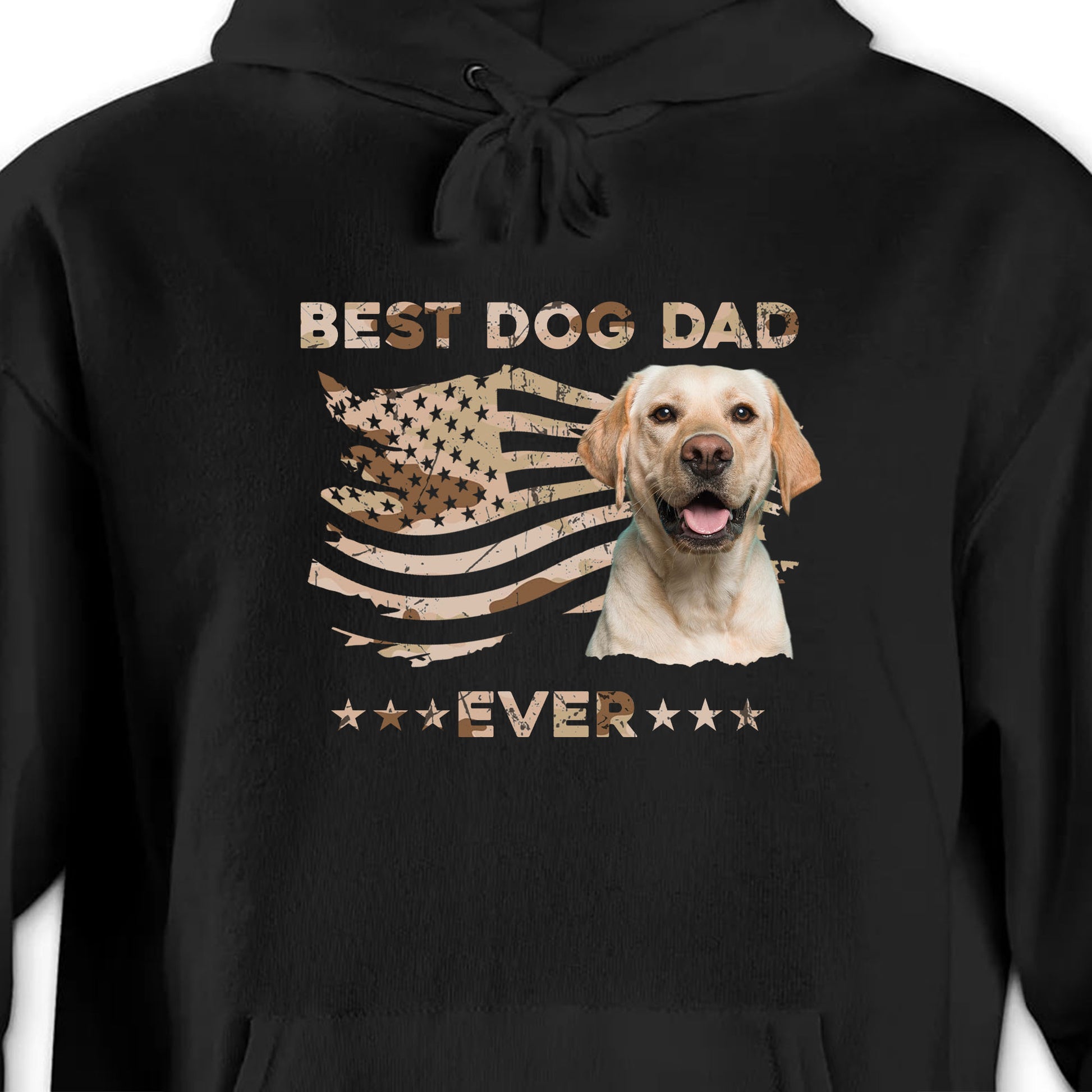 Best Dog Dad Ever, Dog And American Flag
