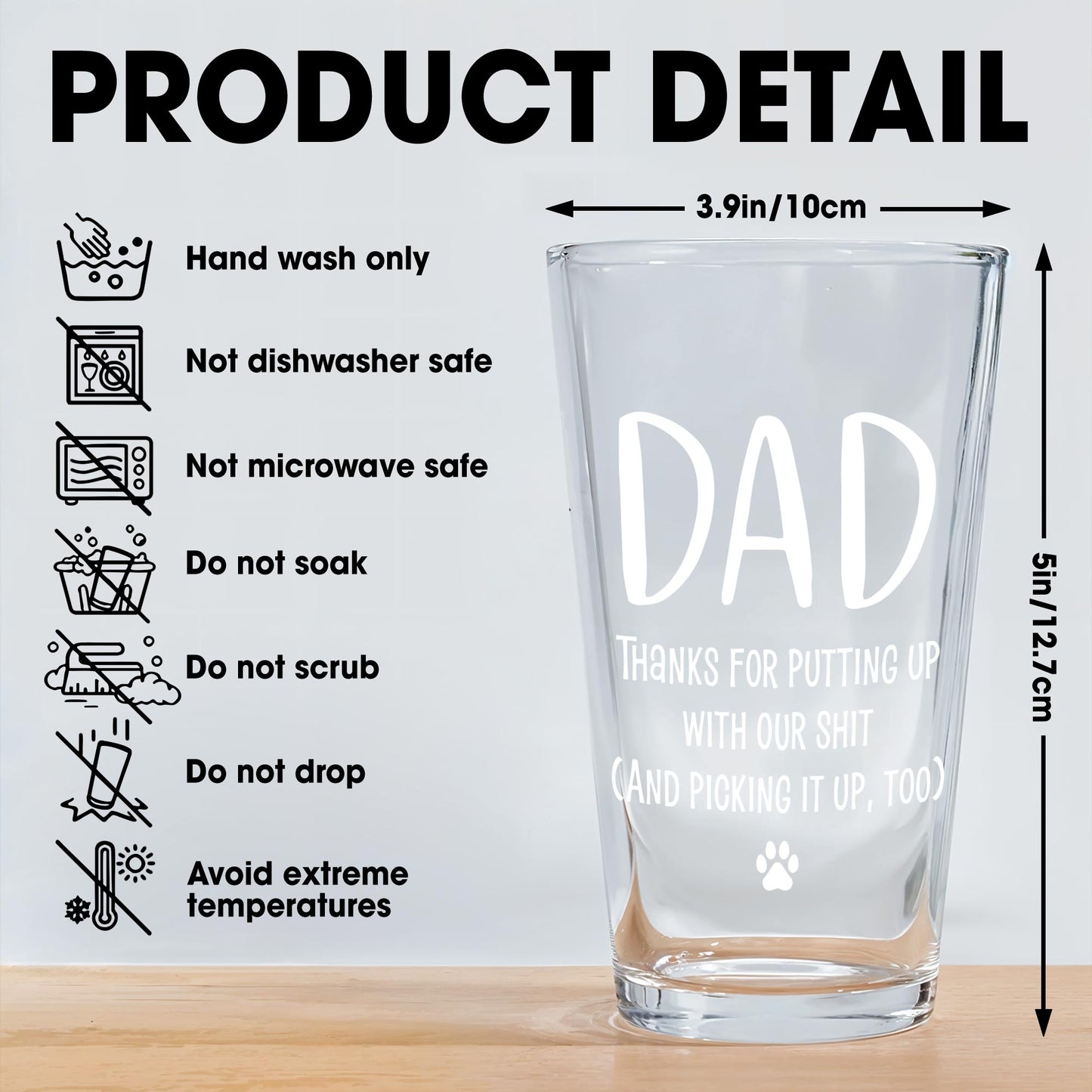 Dad Thanks For Putting Up With Our Stuff And Dog, Paw Print