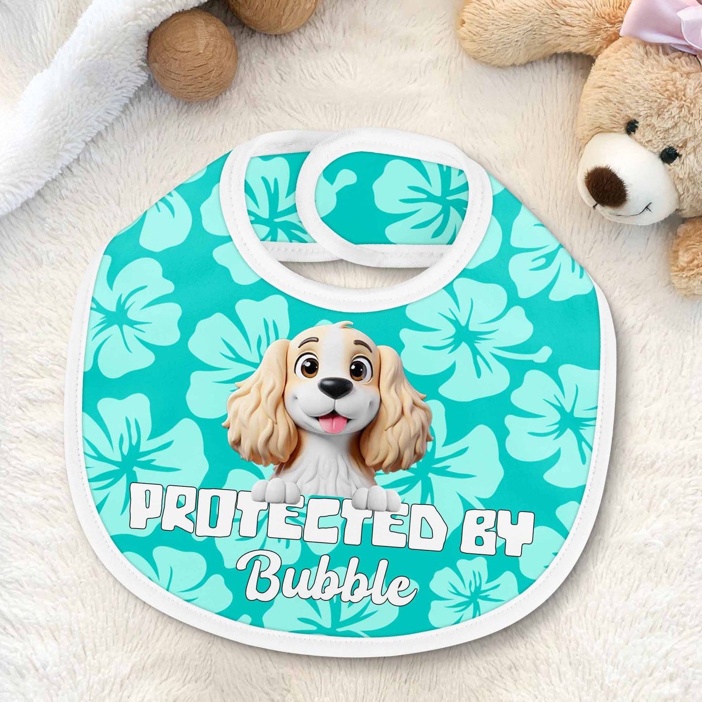 Protected By Bubble, Dog and Floral Pattern