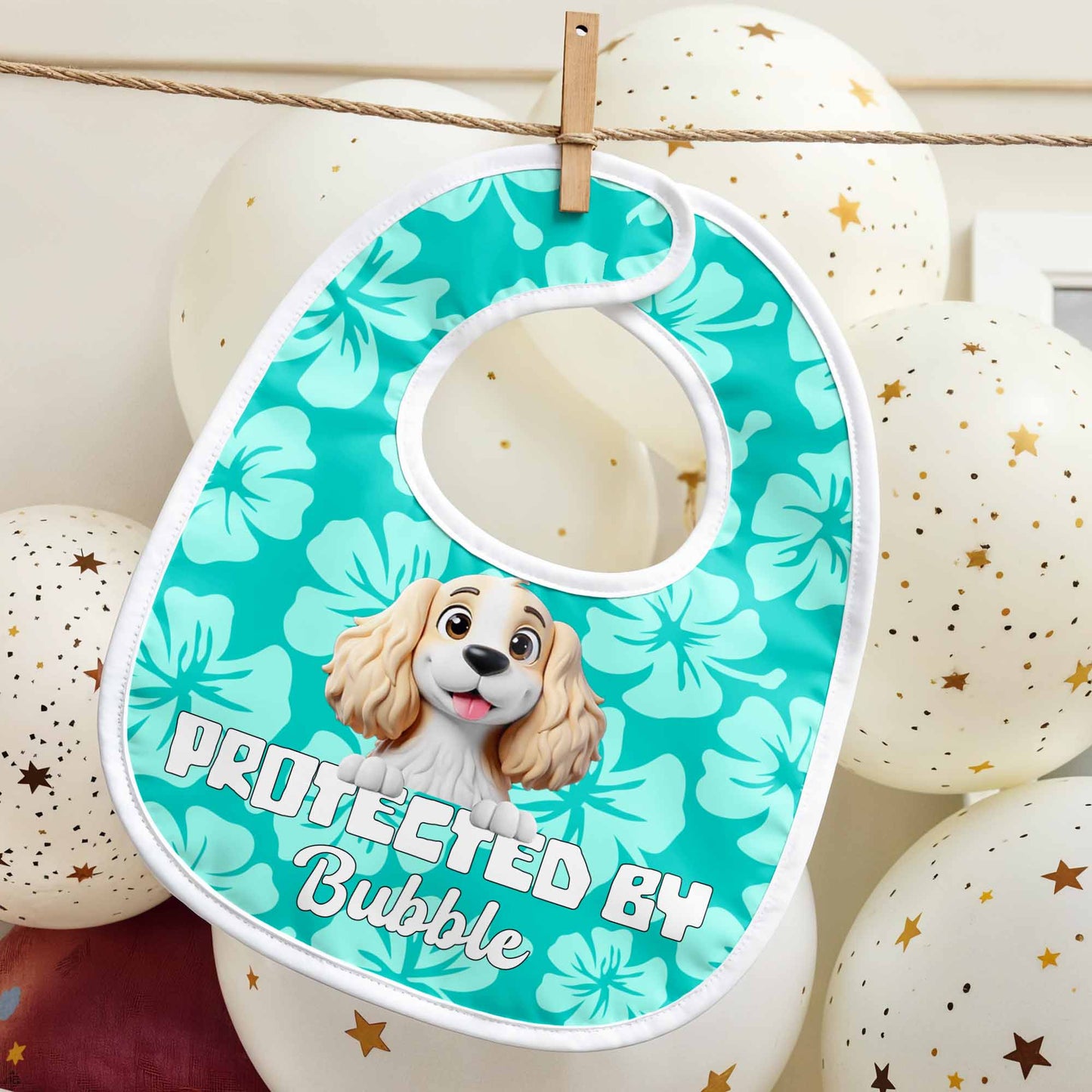 Protected By Bubble, Dog and Floral Pattern
