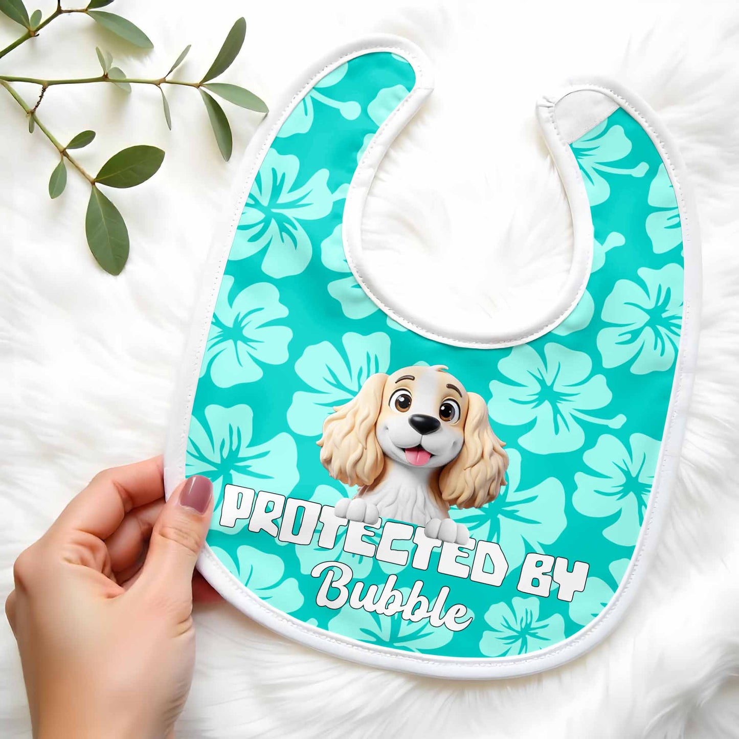 Protected By Bubble, Dog and Floral Pattern