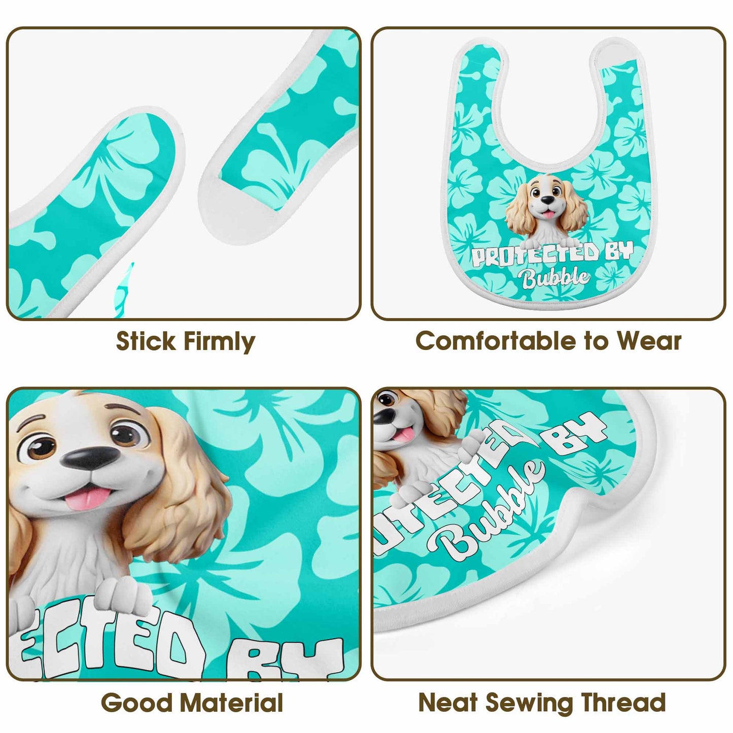 Protected By Bubble, Dog and Floral Pattern