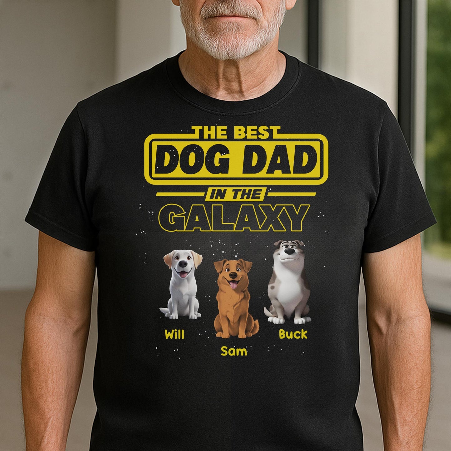 The Best Dog Dad In The Galaxy, Dogs and Text