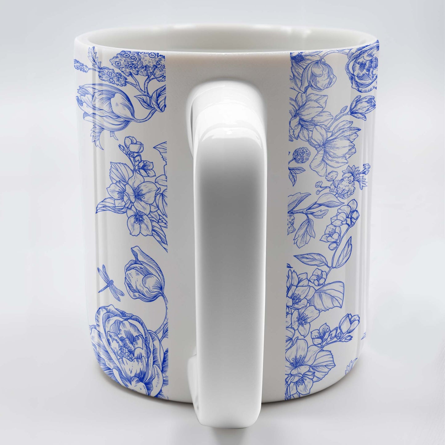 Tasse à café personnalisée avec motif floral bleu pour chien - DOG050_MG