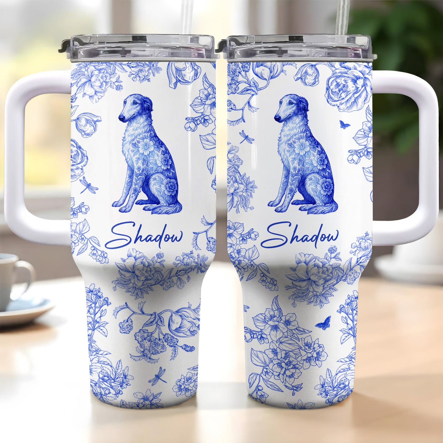 Chérissez chaque instant avec votre compagnon à quatre pattes et votre chien - Gobelet personnalisé de 1 134 ml avec paille - DOG050_TBS