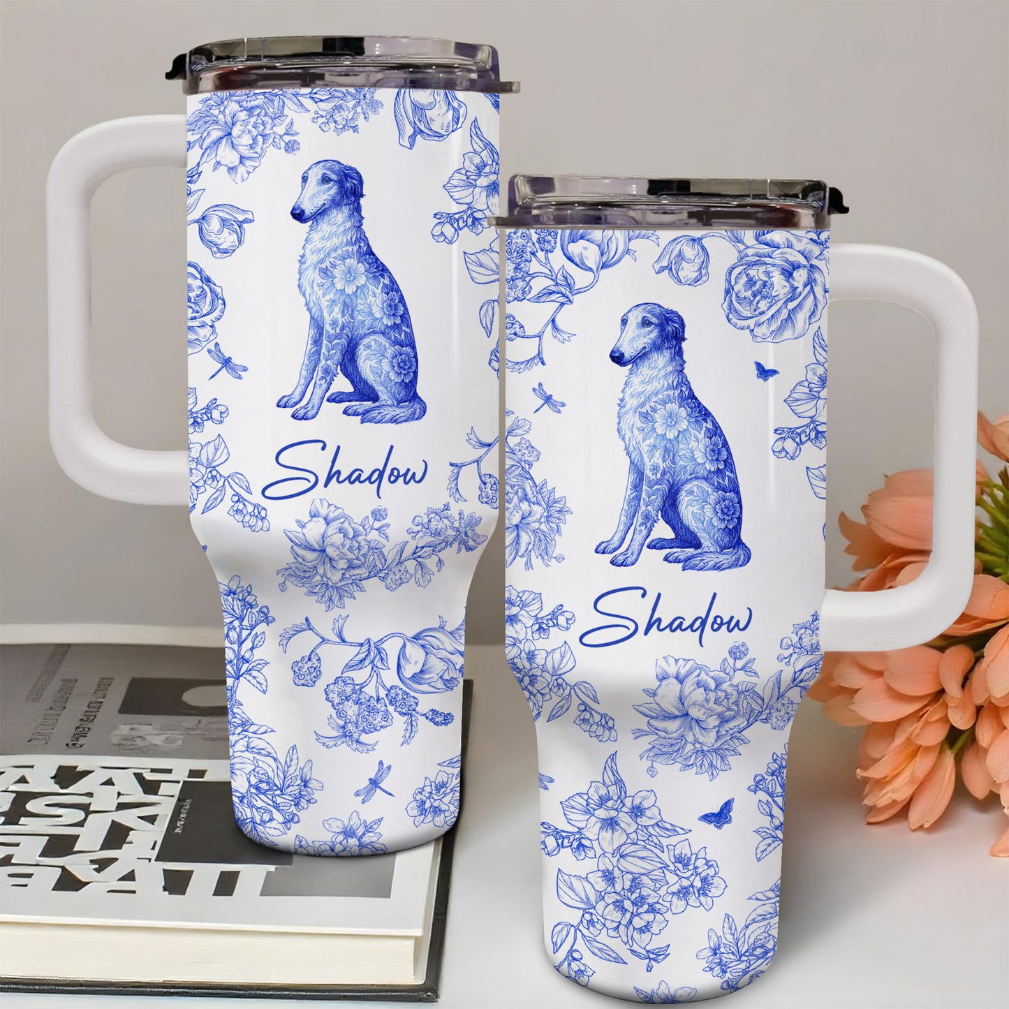 Chérissez chaque instant avec votre compagnon à quatre pattes et votre chien - Gobelet personnalisé de 1 134 ml avec paille - DOG050_TBS