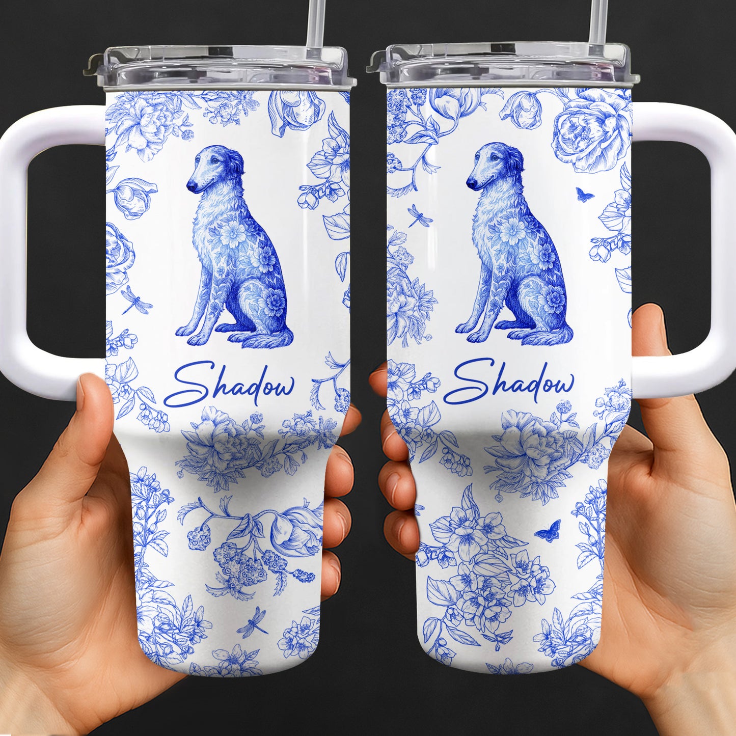 Chérissez chaque instant avec votre compagnon à quatre pattes et votre chien - Gobelet personnalisé de 1 134 ml avec paille - DOG050_TBS