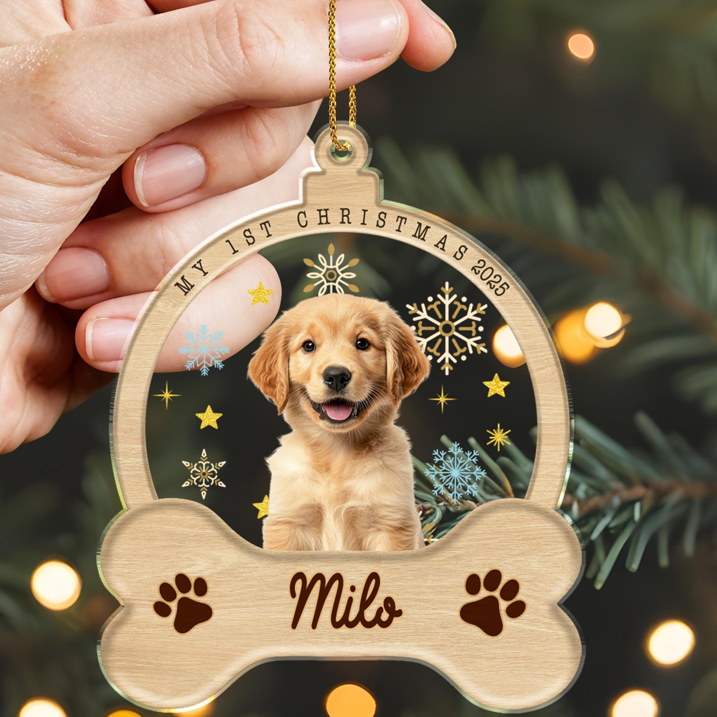 My 1st Christmas Paw Prints and Snowflakes
