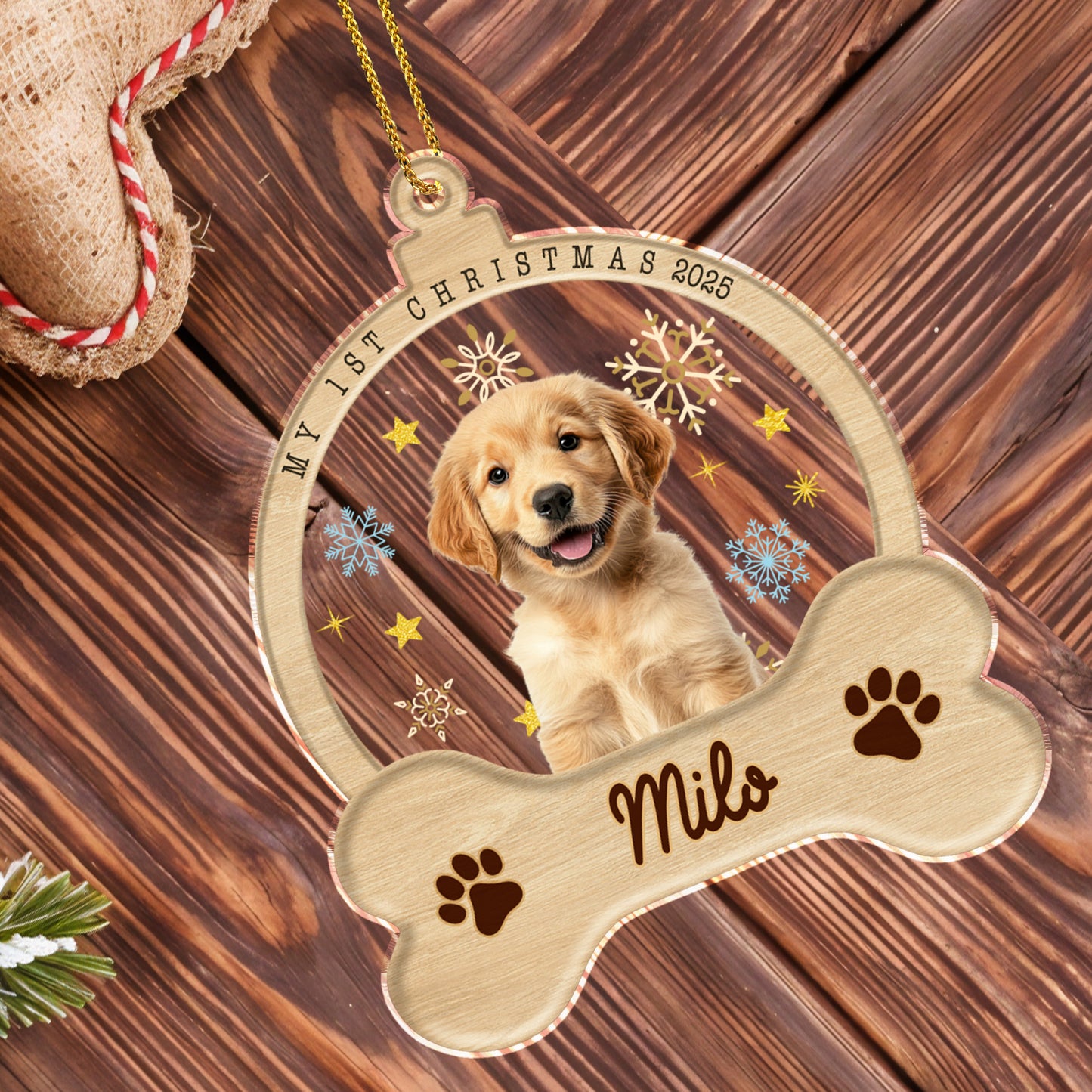 My 1st Christmas Paw Prints and Snowflakes