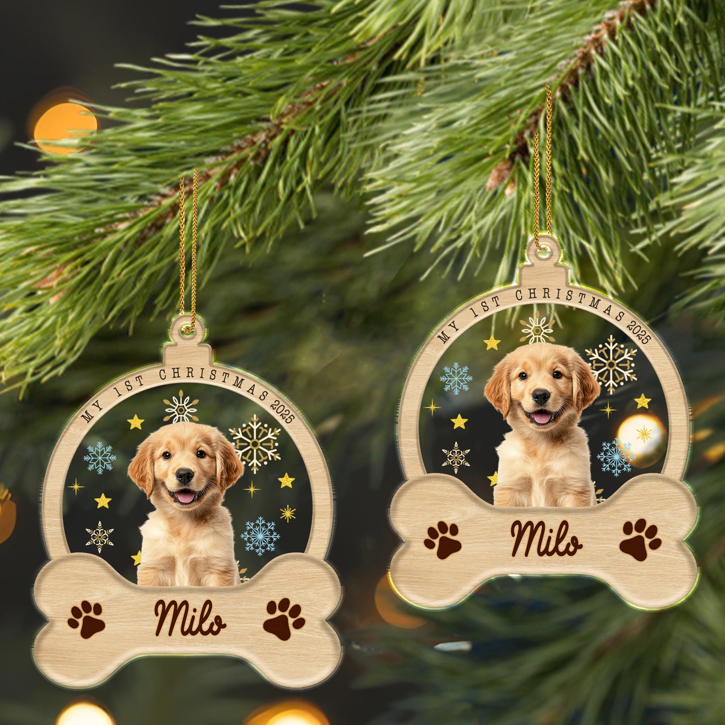 My 1st Christmas Paw Prints and Snowflakes