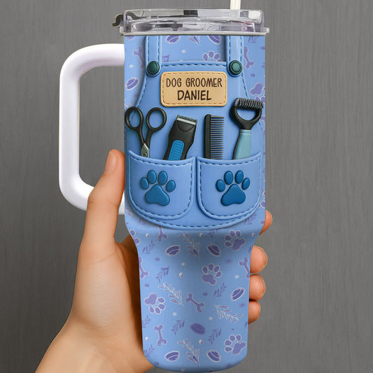 Essential Tools For A Dog Groomer With Paw Prints