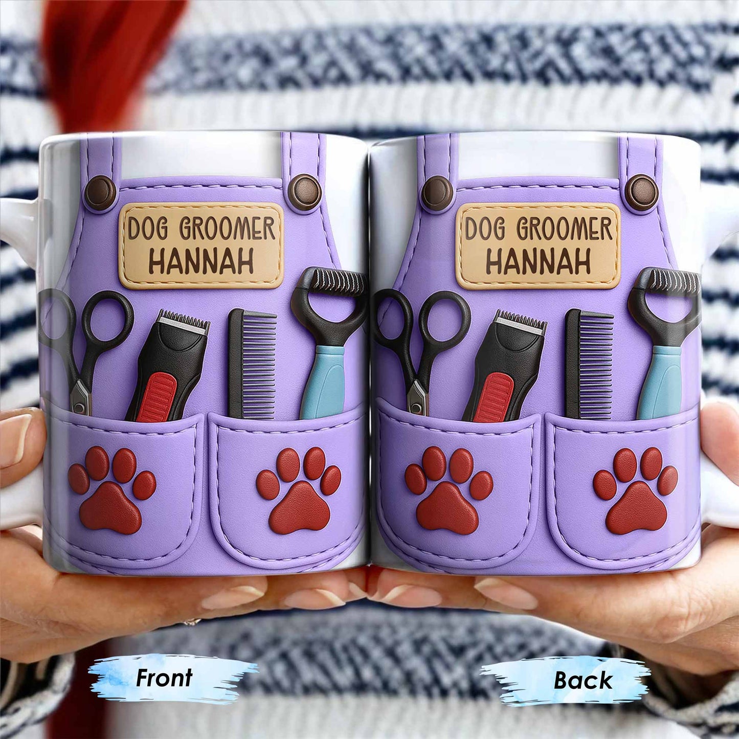 Personalize With Your Name, Paw Prints And Grooming Tools