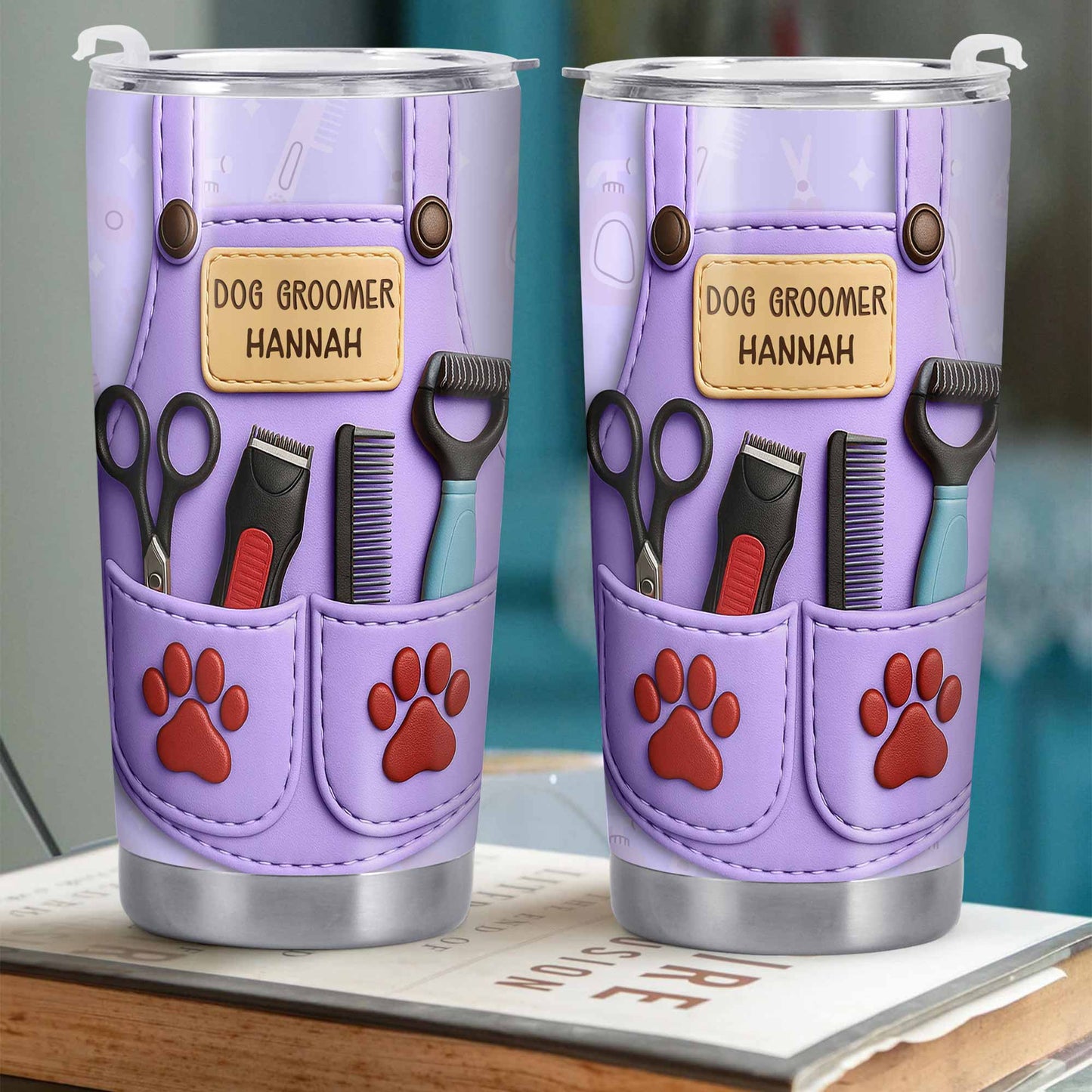 Celebrate Pet Grooming Passion With Scissors And Paw Prints