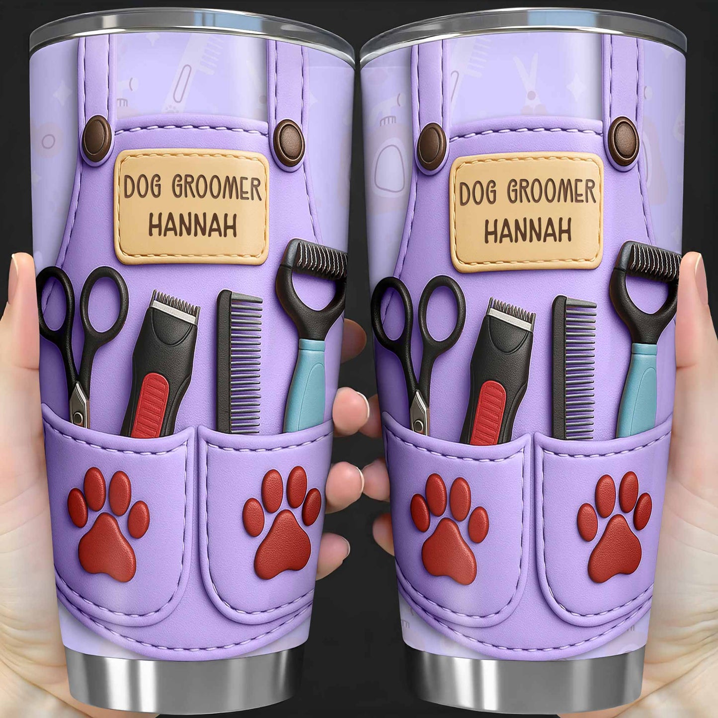 Celebrate Pet Grooming Passion With Scissors And Paw Prints