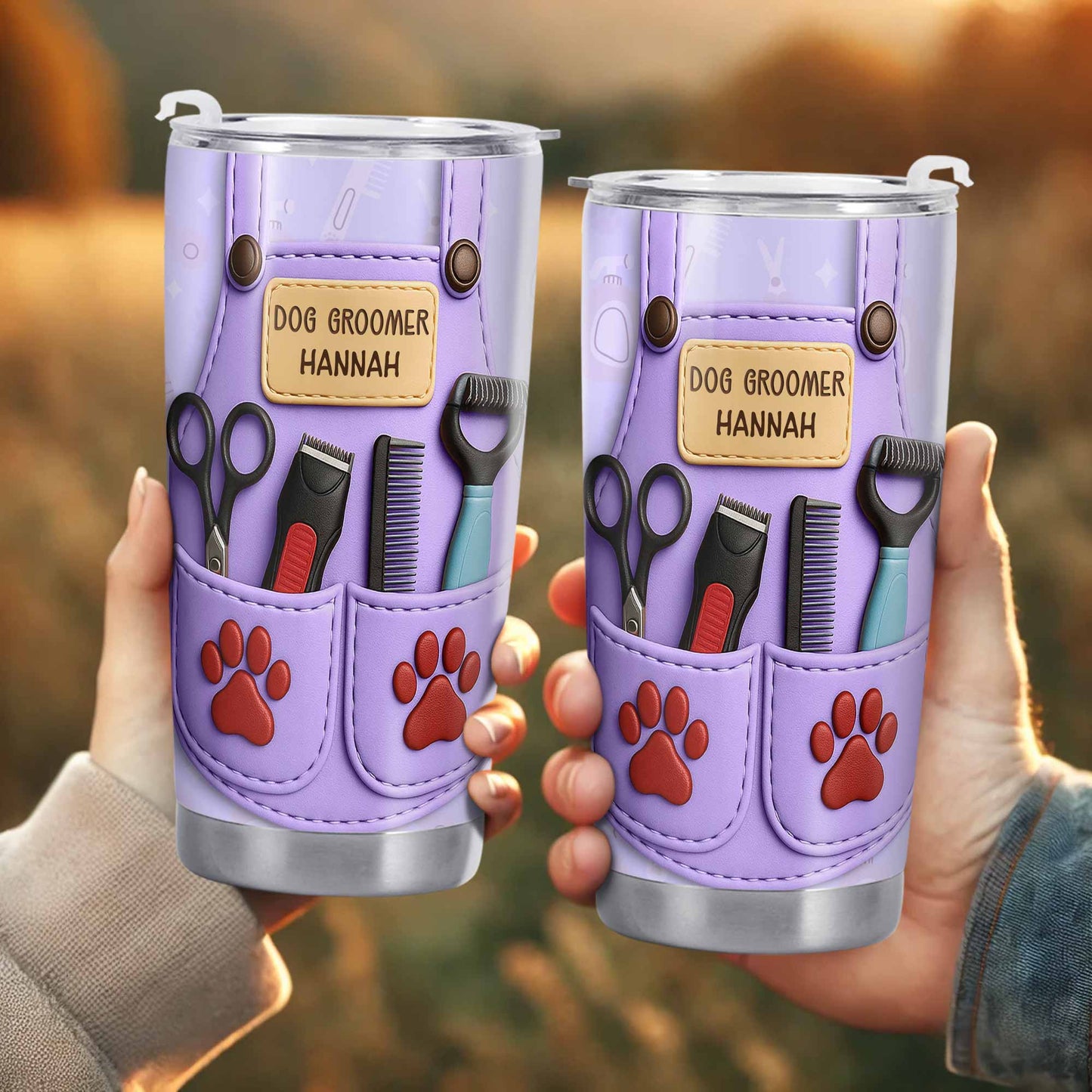 Celebrate Pet Grooming Passion With Scissors And Paw Prints