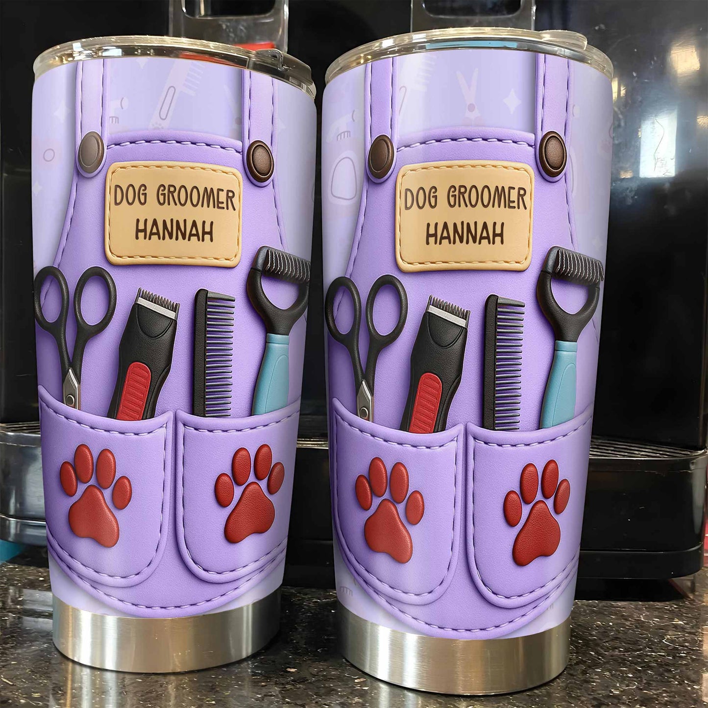 Celebrate Pet Grooming Passion With Scissors And Paw Prints