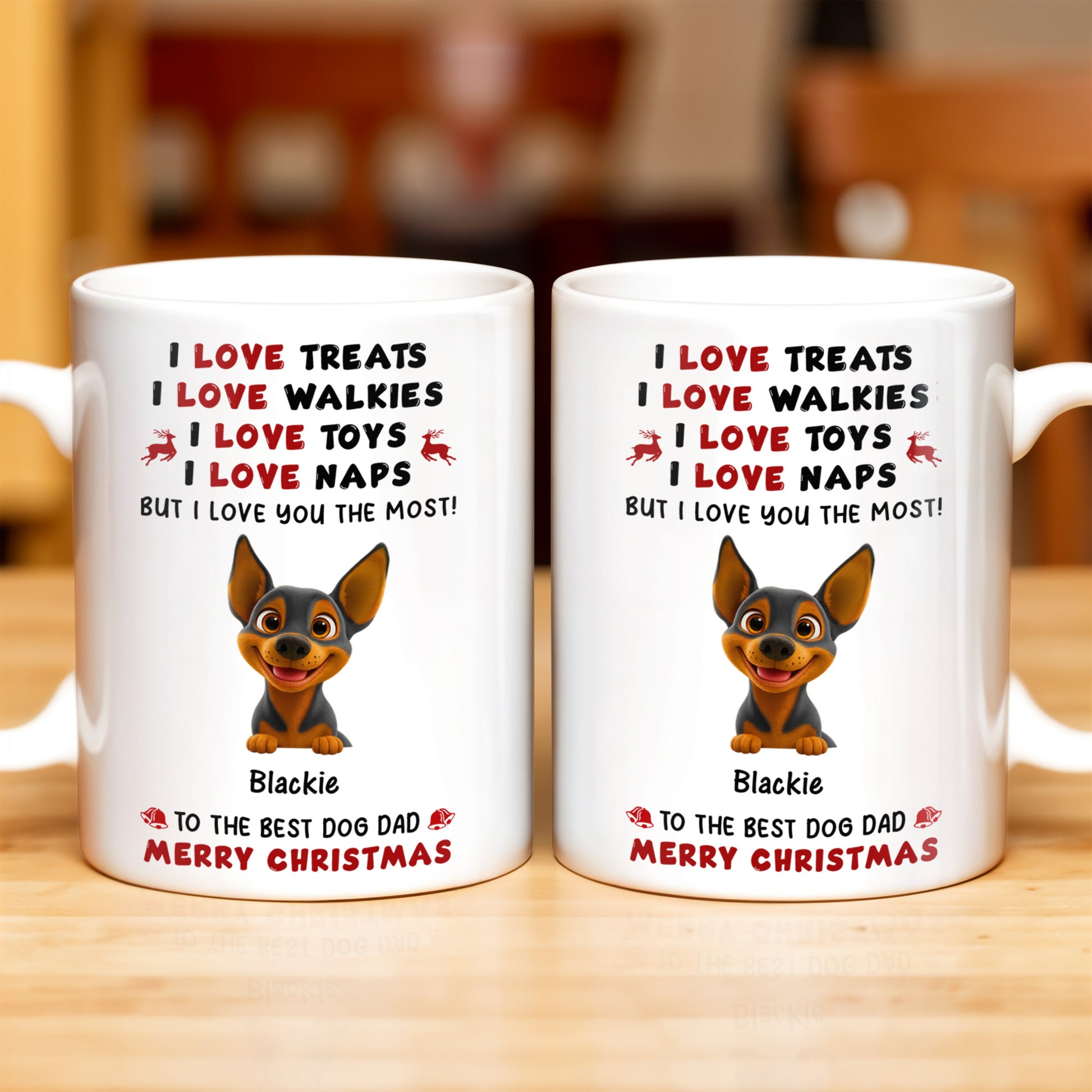 I Love Treats I Love Walkies I Love Toys I Love Naps Merry Christmas