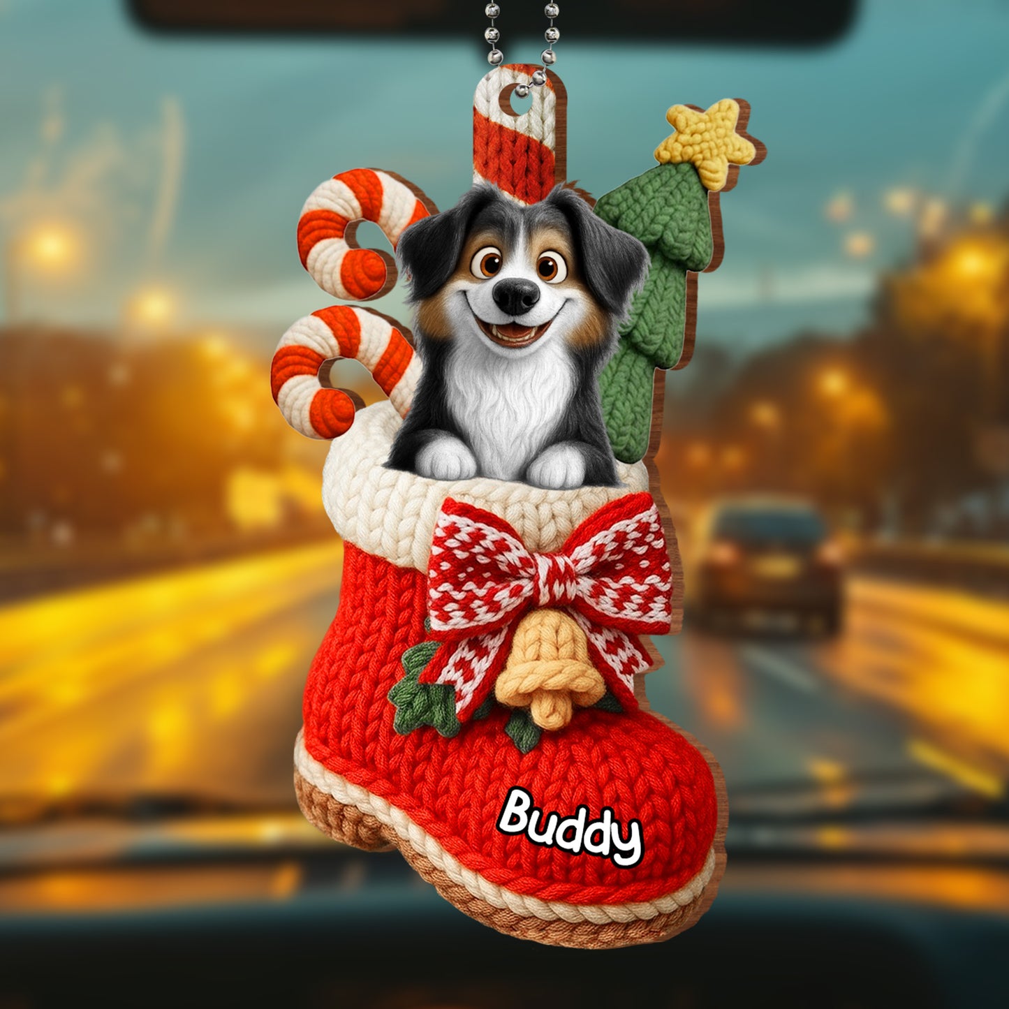 Celebrate A Joyous Christmas With Dog In Festive Stocking