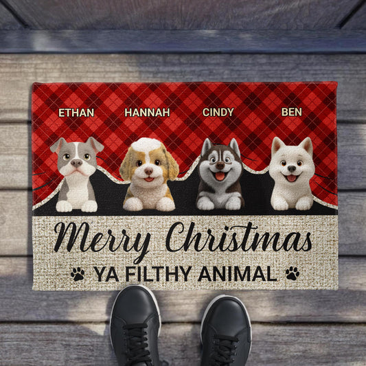 Merry Christmas Ya Filthy Animal With Cute Dogs
