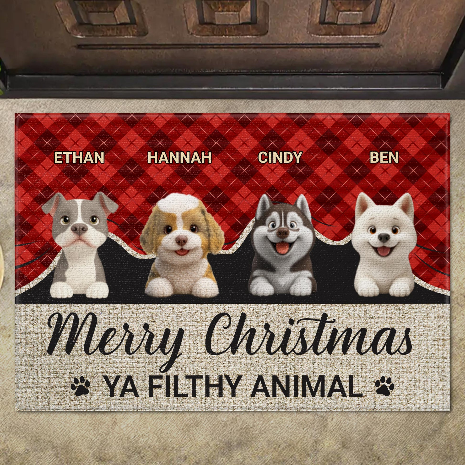 Merry Christmas Ya Filthy Animal With Cute Dogs