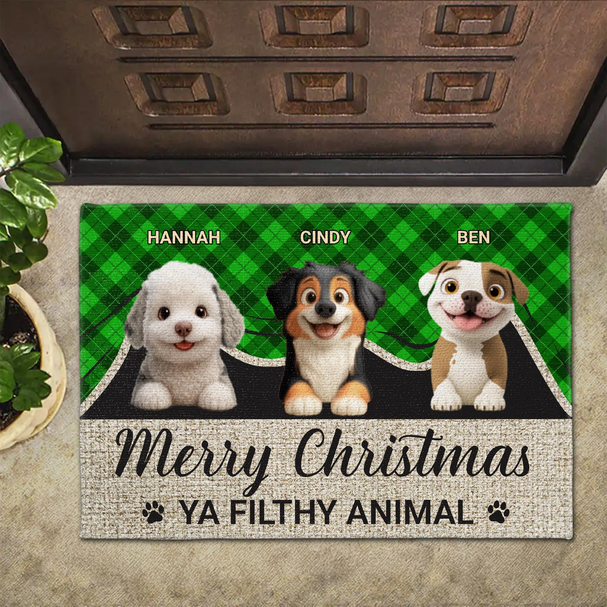 Merry Christmas Ya Filthy Animal With Cute Dogs