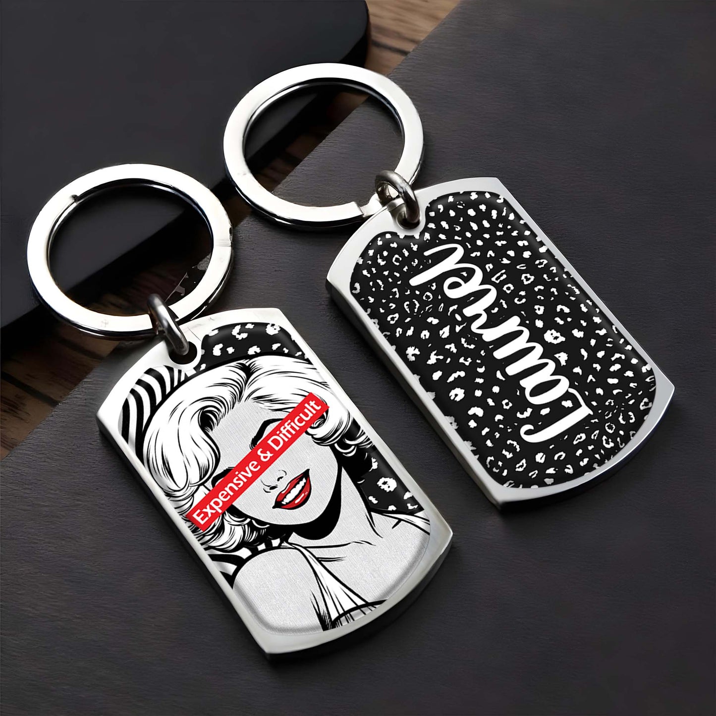 Expensive & Difficult Pop Art Style Woman Keychain