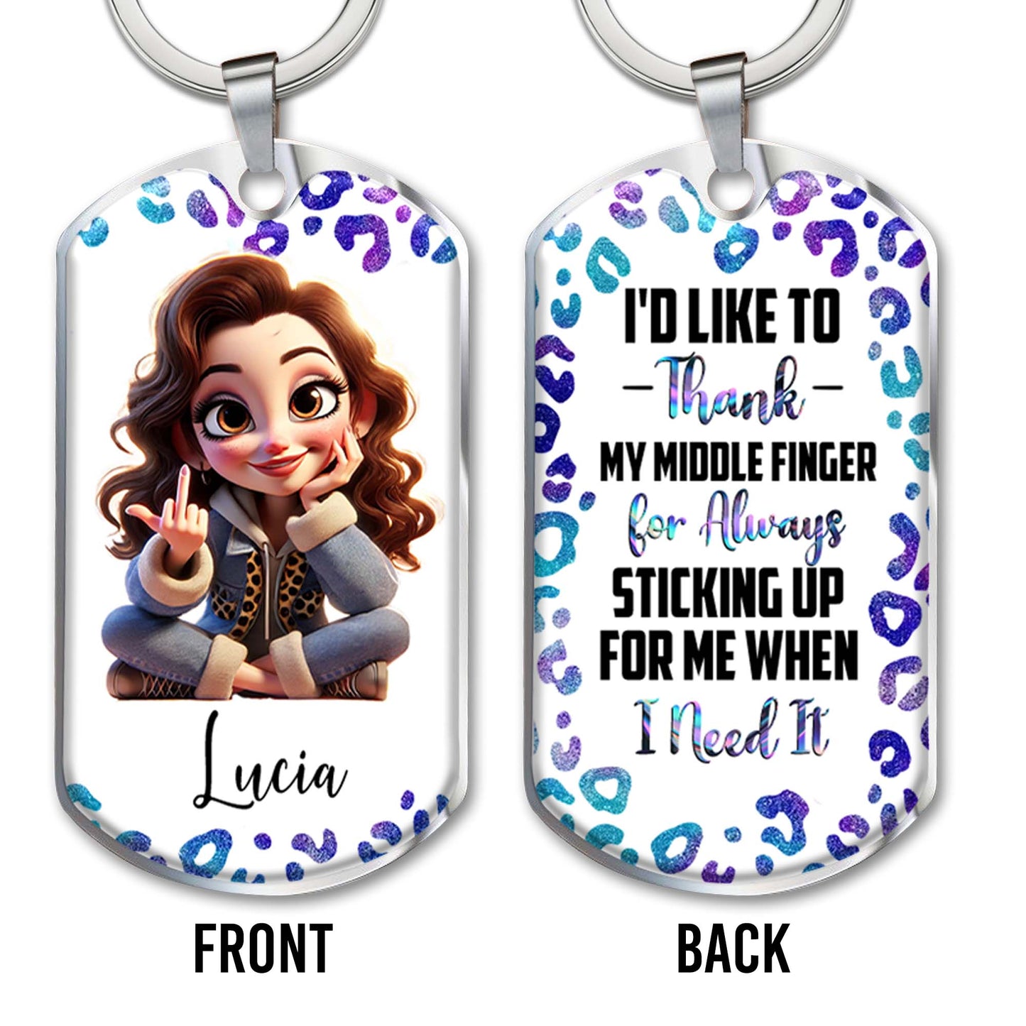 Thank Middle Finger for Always Sticking Up, Cartoon Girl Design