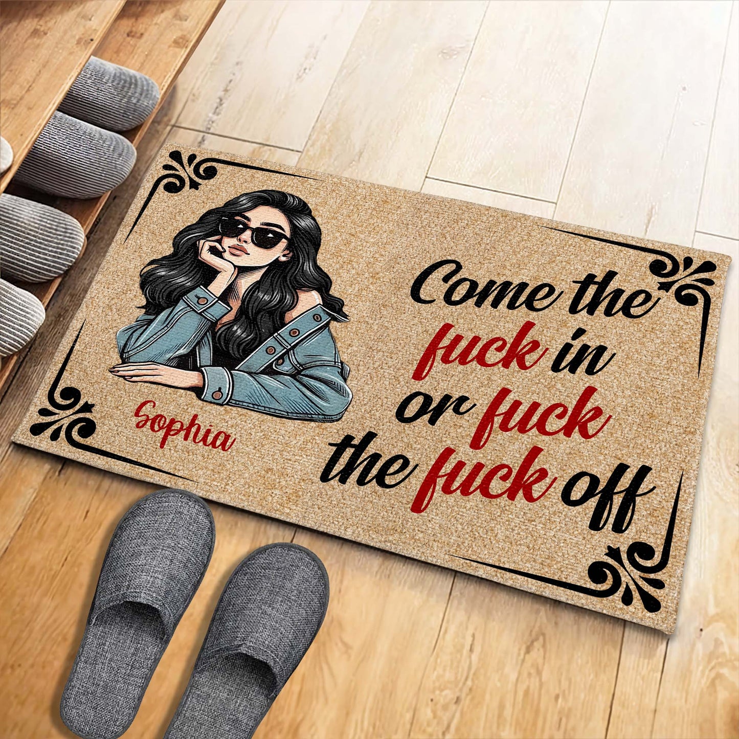 Welcome Or Not Welcome Quote With Stylish Woman