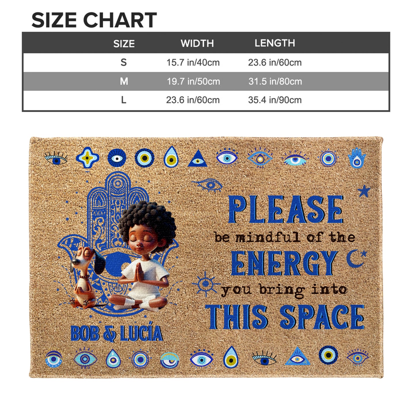 Mindful Energy Space With Meditating Child And Evil Eye