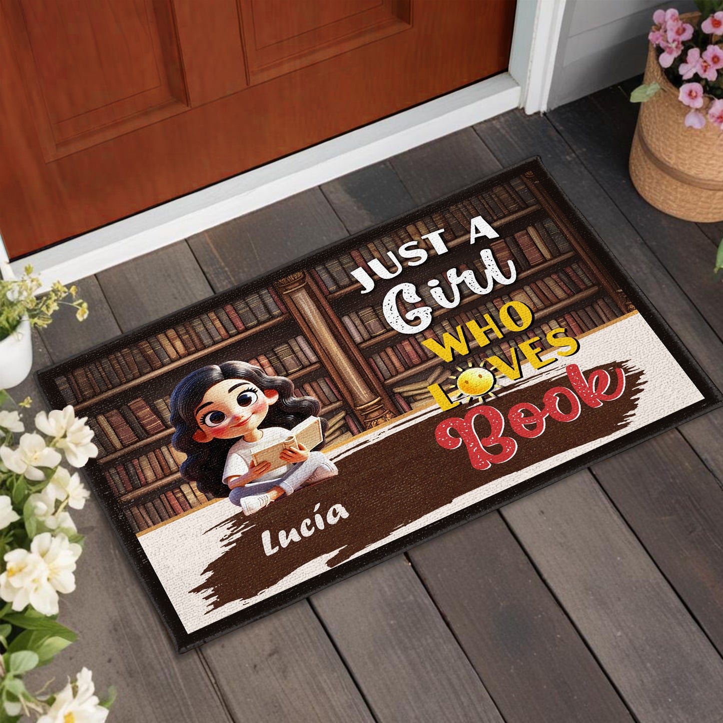 Just A Girl Who Loves Books Custom Doormat